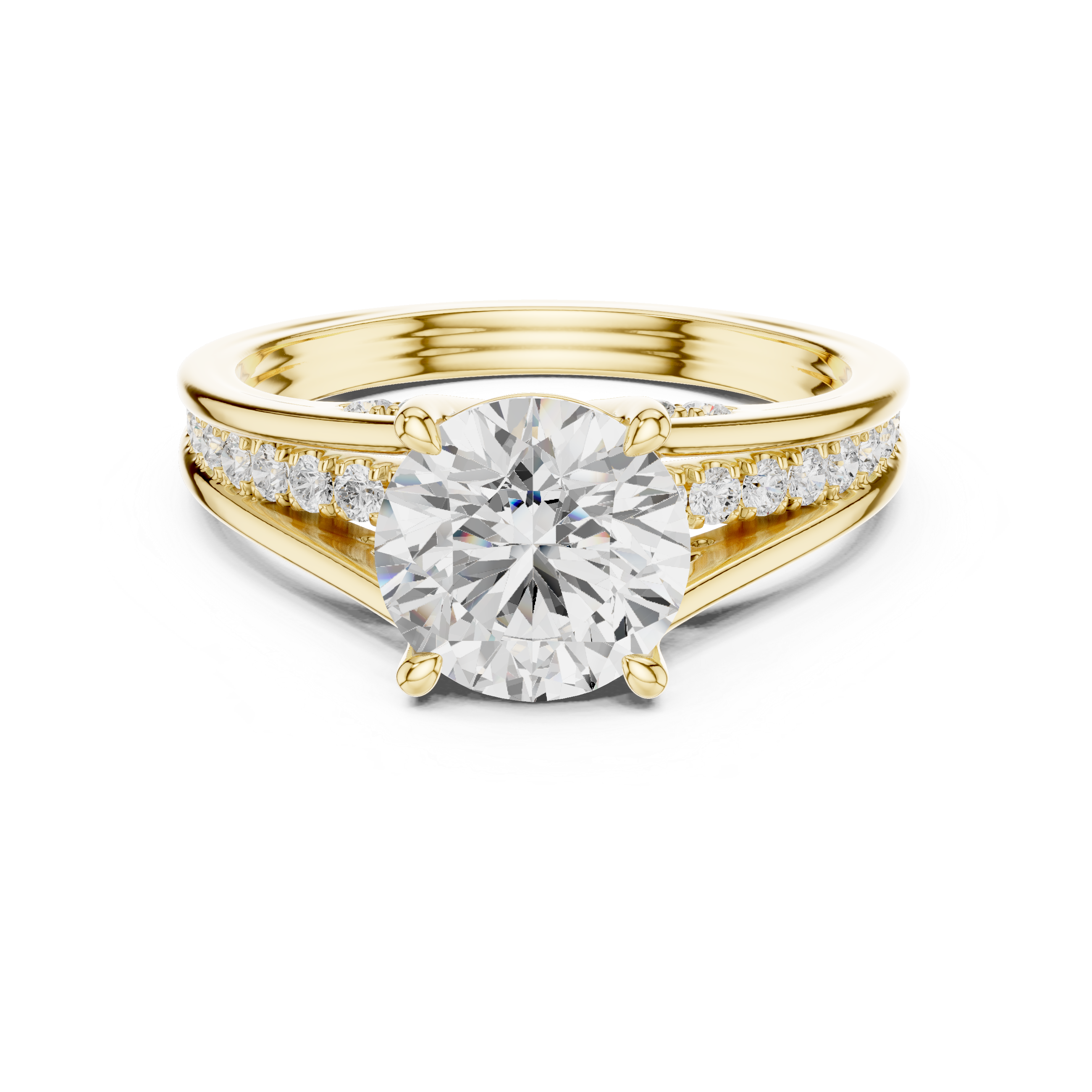 Eternity band with diamond circle.