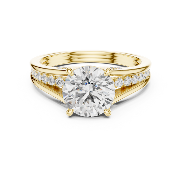 Eternity band with diamond circle.