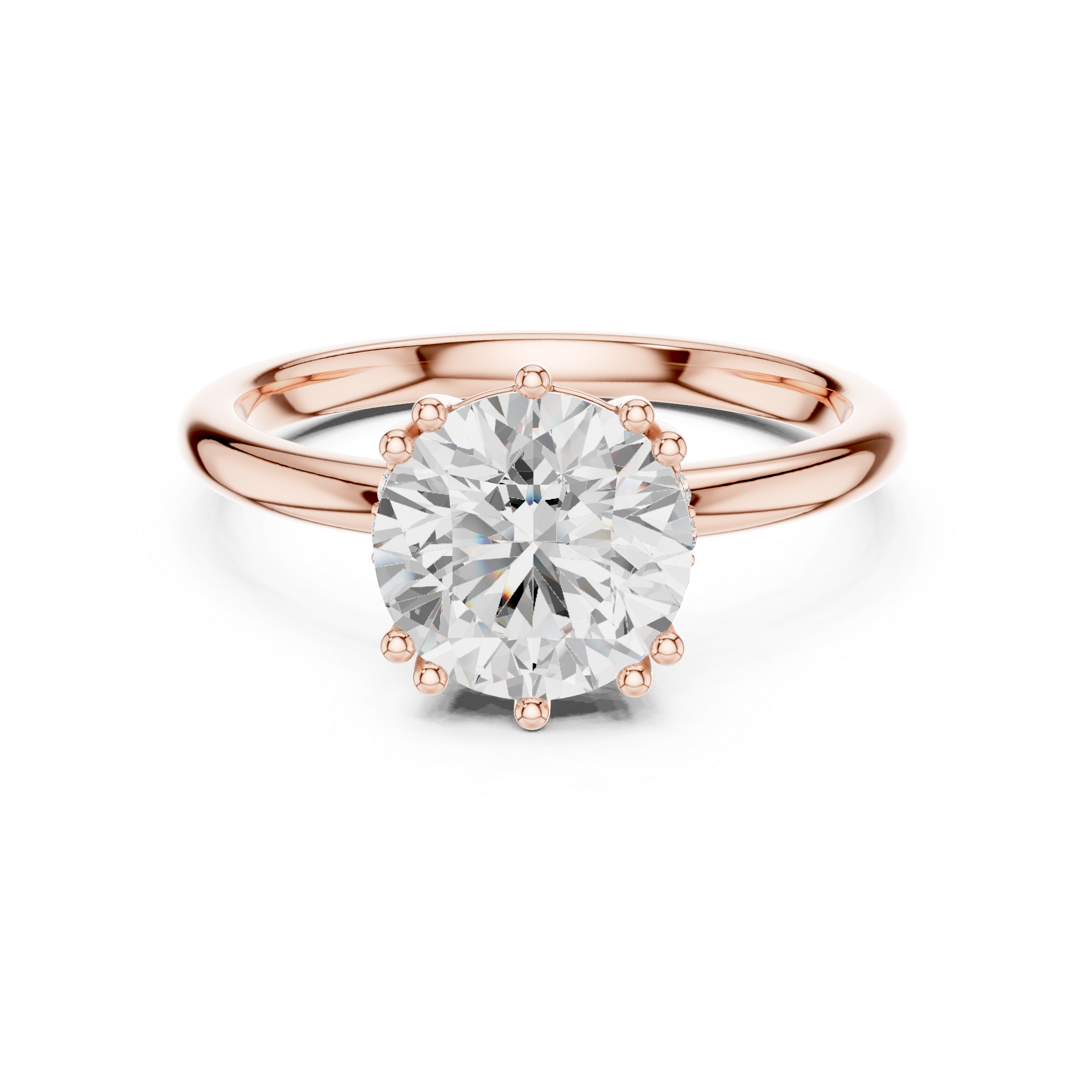 Round Cut Diamond Classic Solitaire Engagement Ring