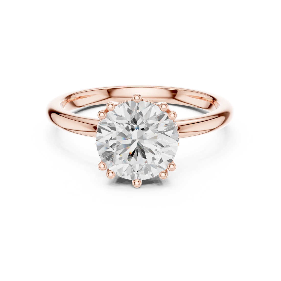 Round Cut Diamond Classic Solitaire Engagement Ring