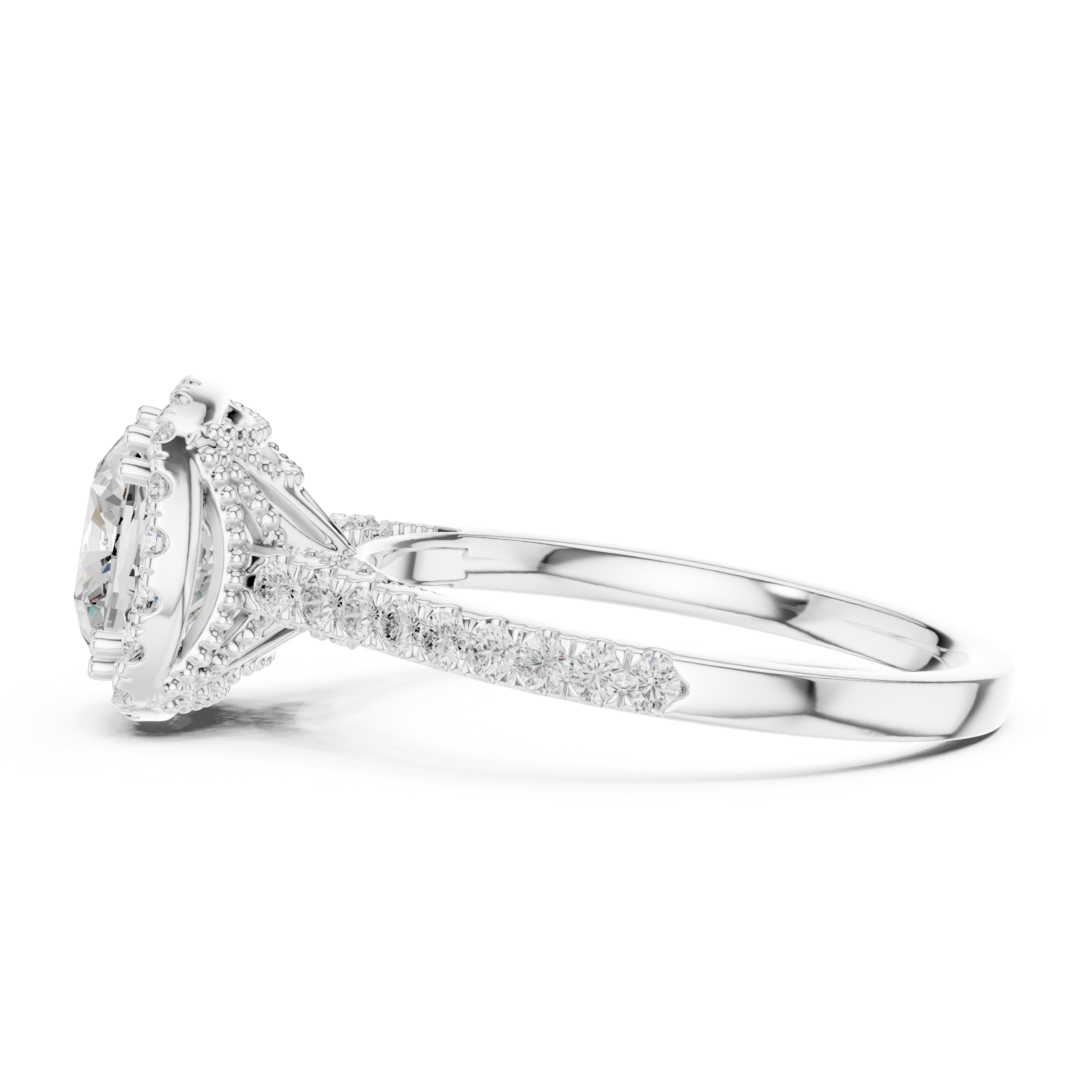Statement bridal necklace with large centerpiece.