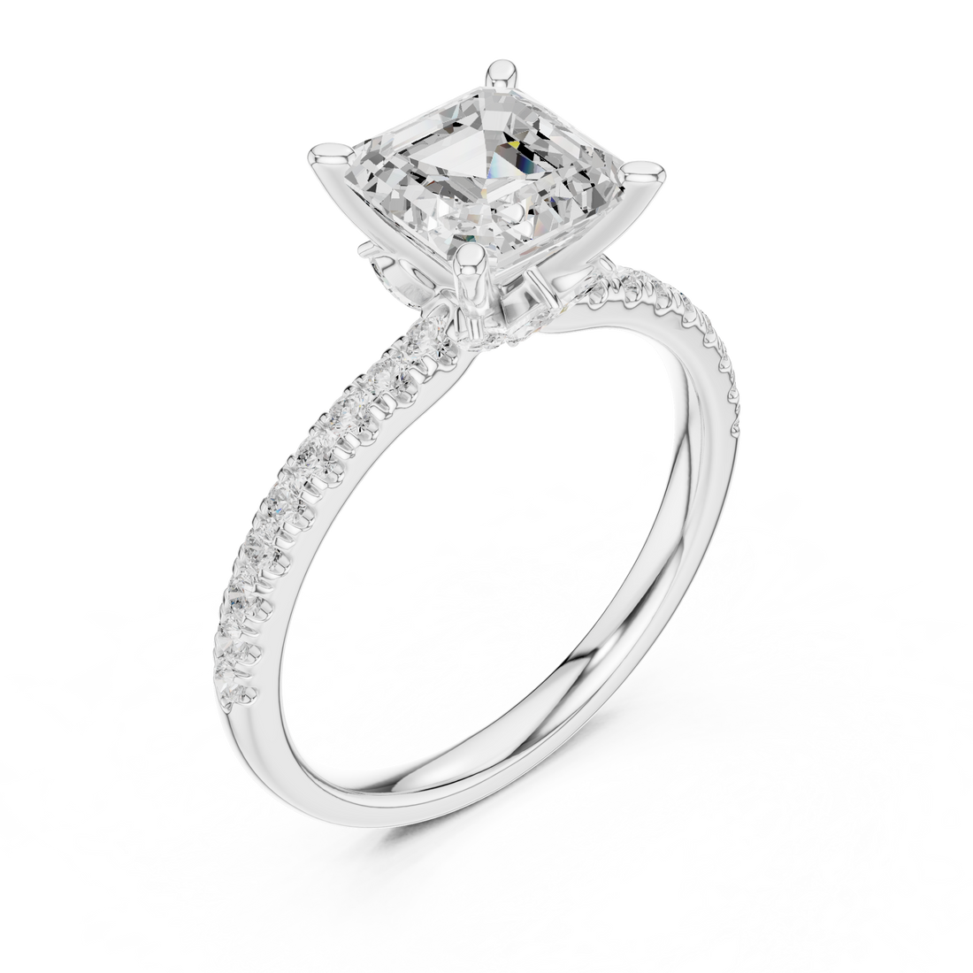 Three stone  with accent diamonds