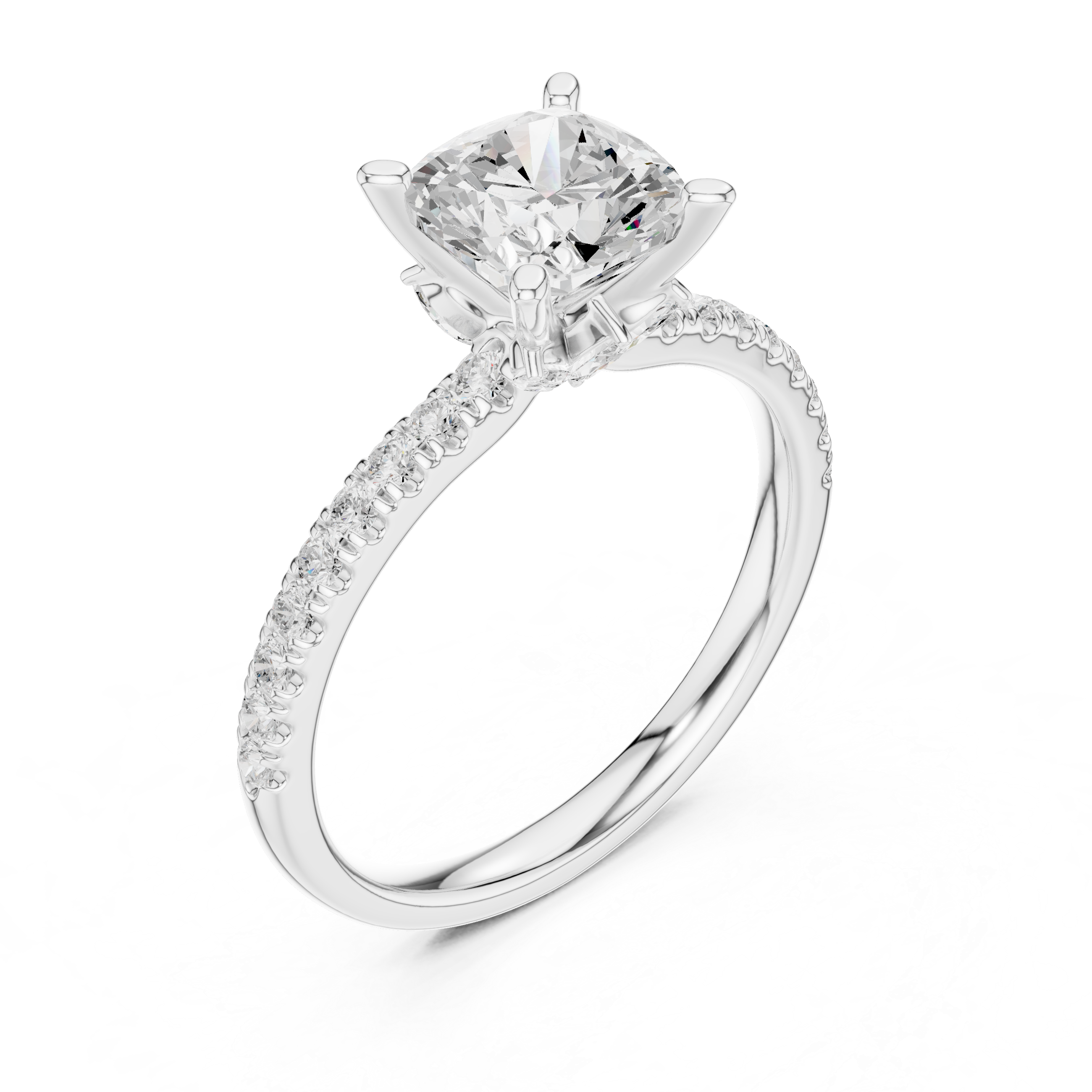 Three stone  with accent diamonds