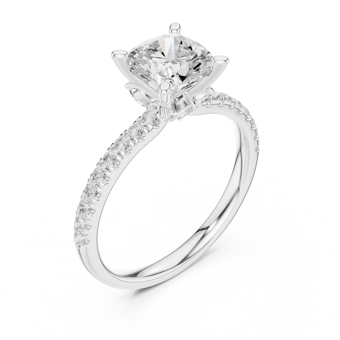 Three stone  with accent diamonds