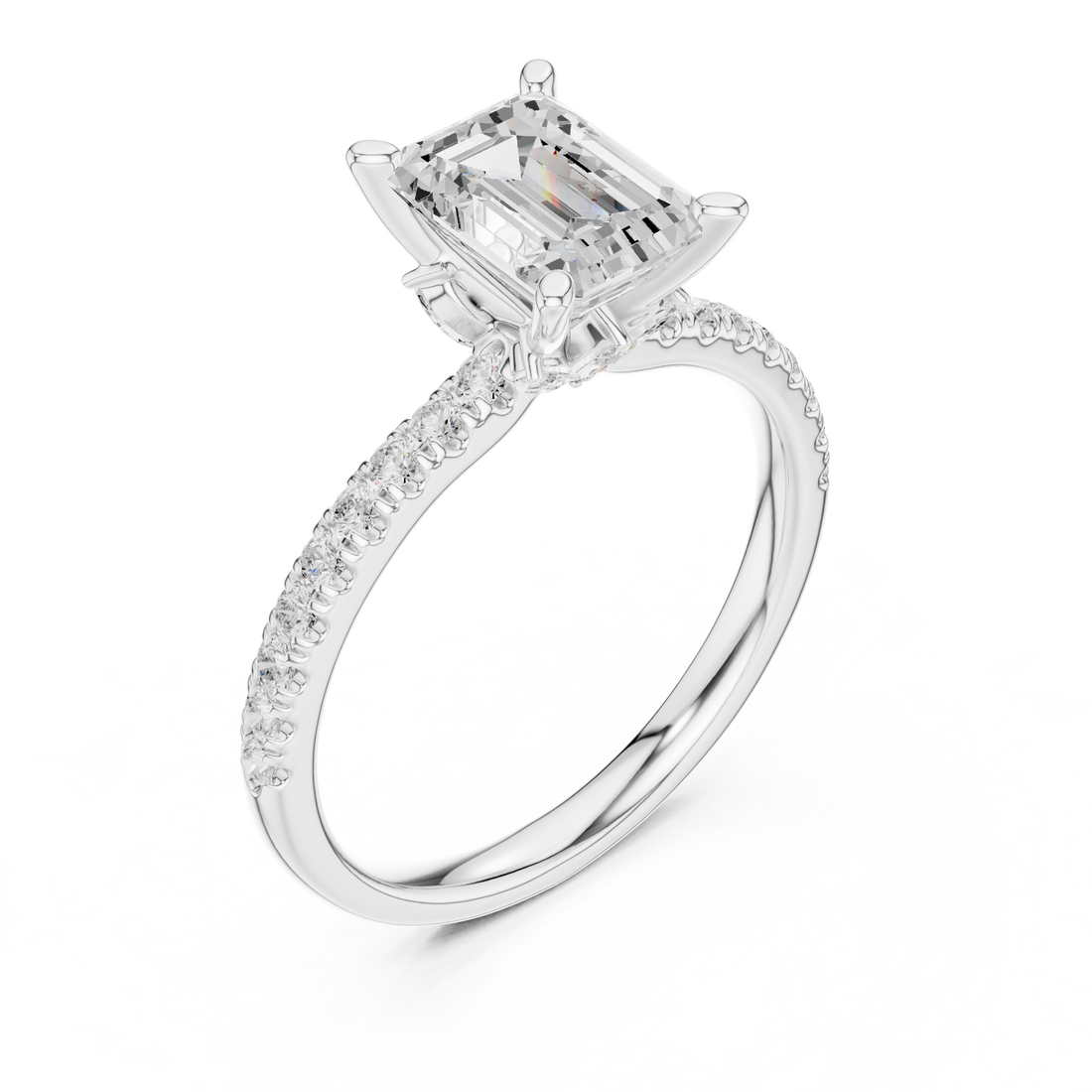 Three stone  with accent diamonds