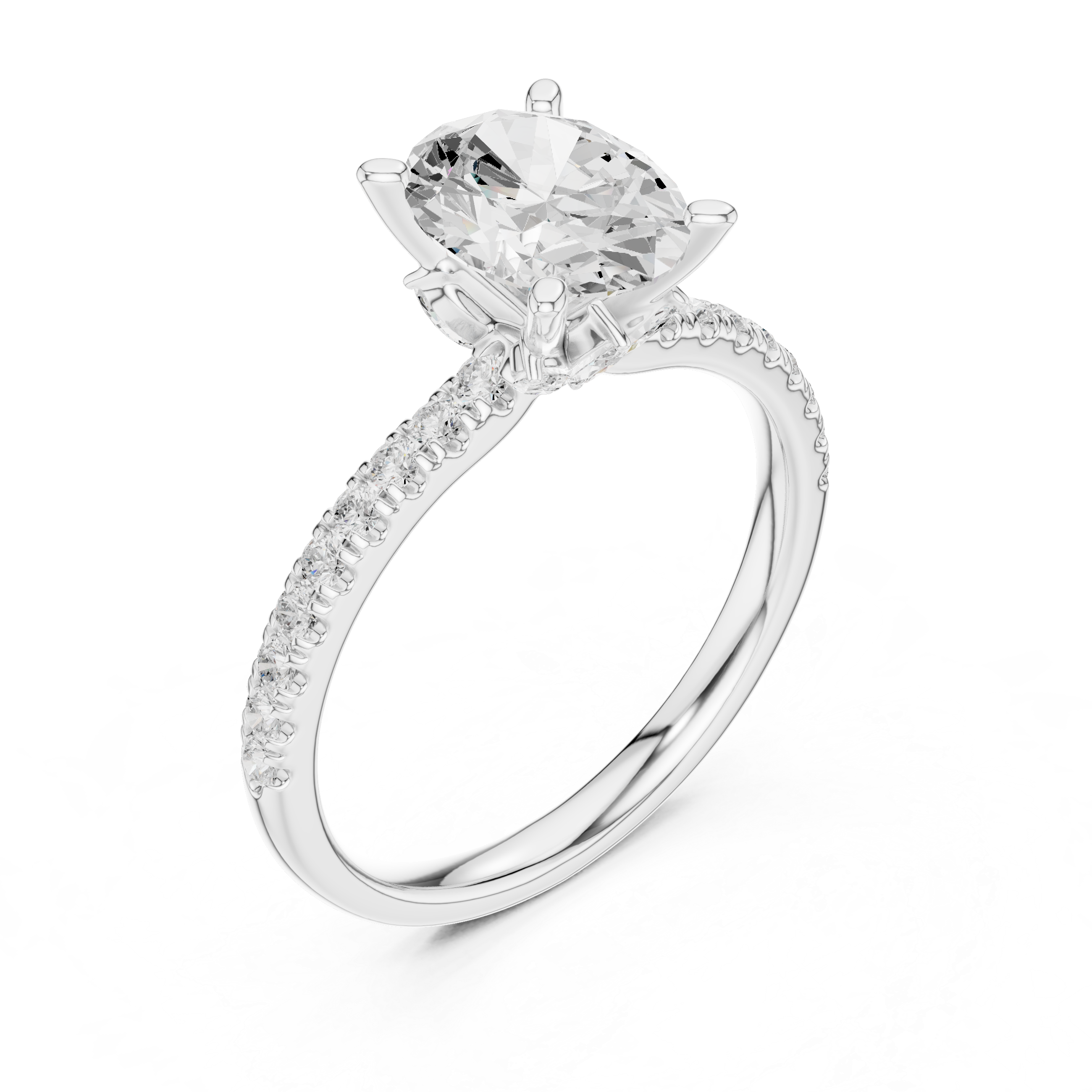 Three stone  with accent diamonds