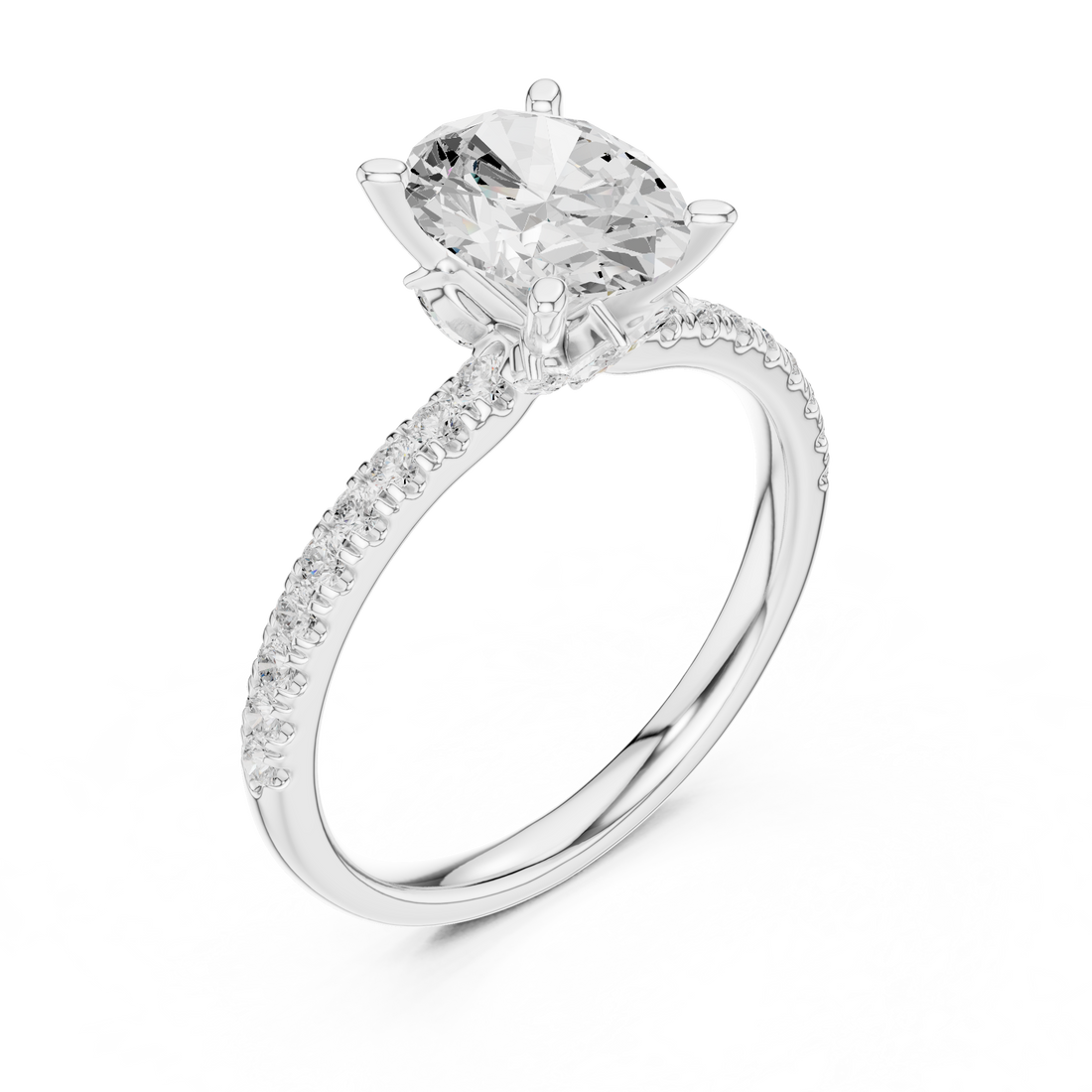 Three stone  with accent diamonds