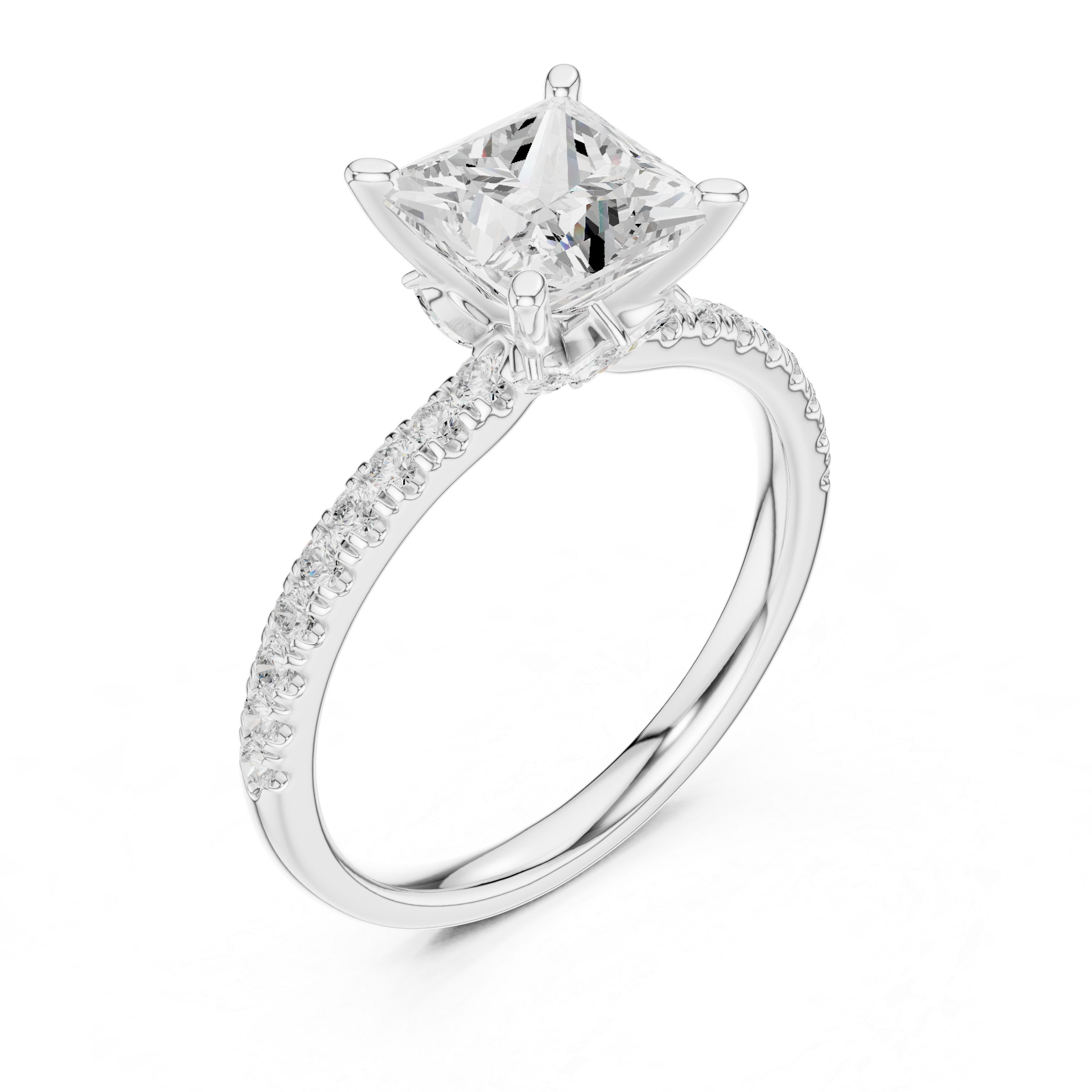 Three stone  with accent diamonds