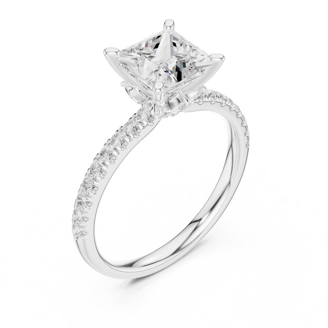 Three stone  with accent diamonds