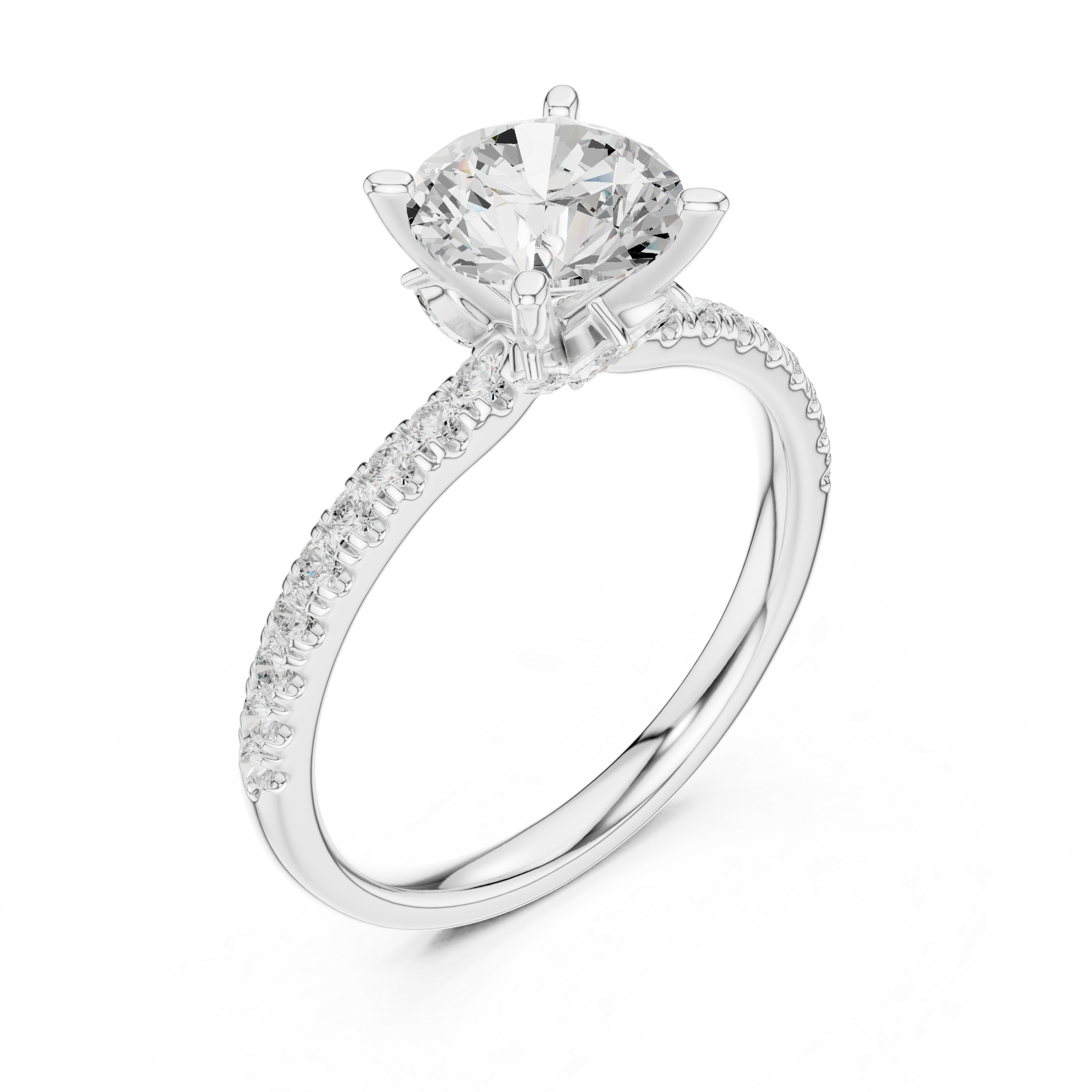 Three stone  with accent diamonds