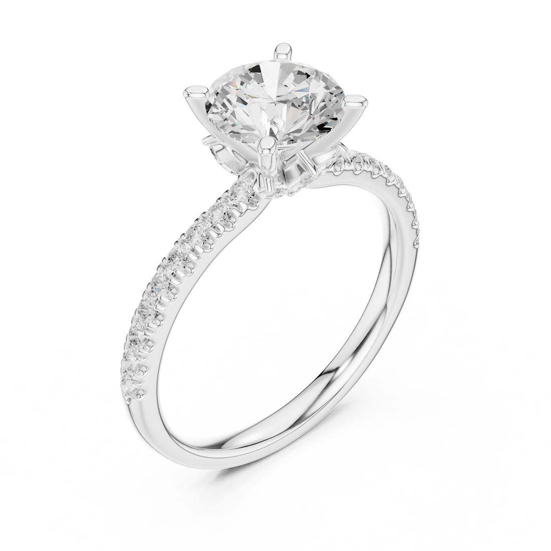 Three stone  with accent diamonds