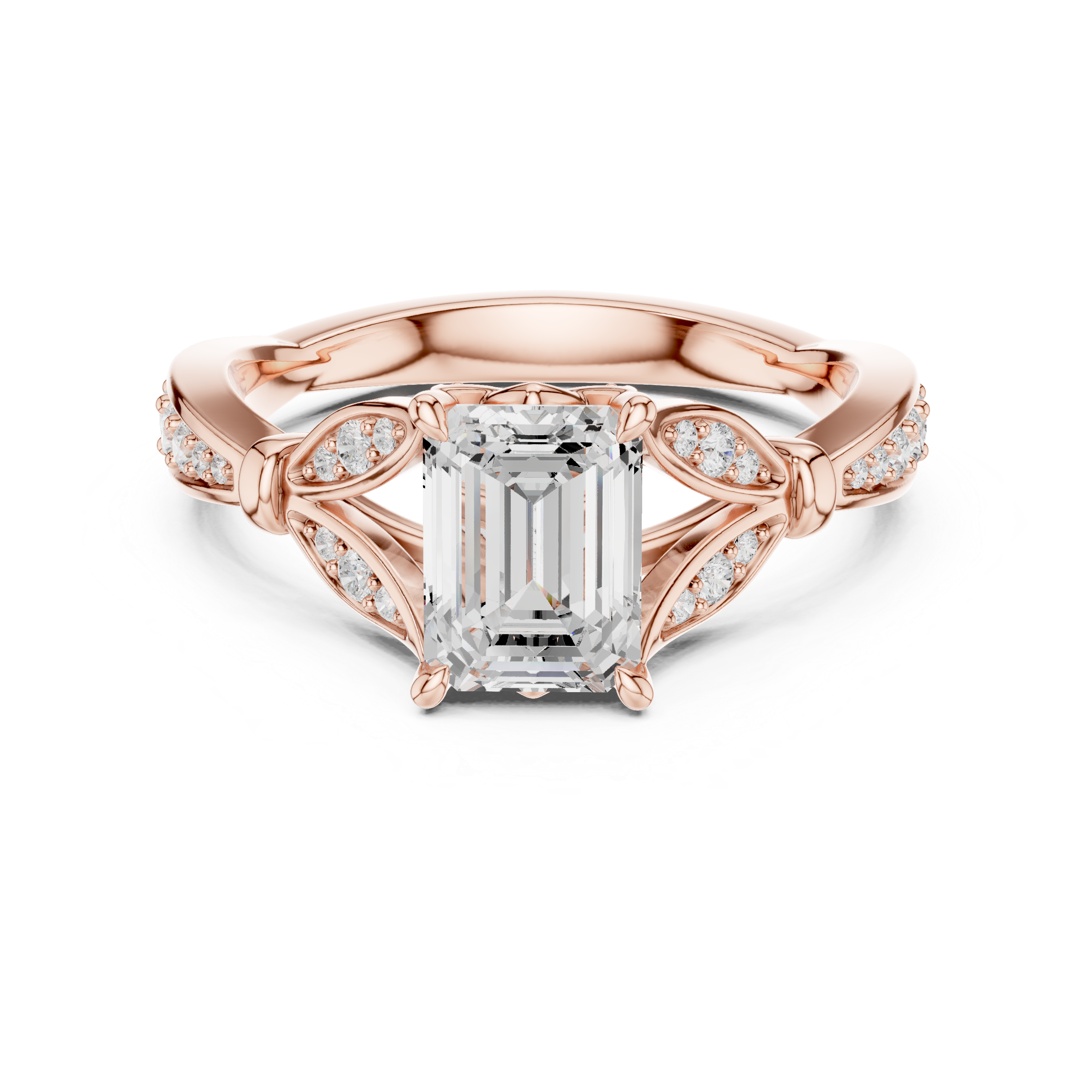 Floral toe ring with engraved detailing.