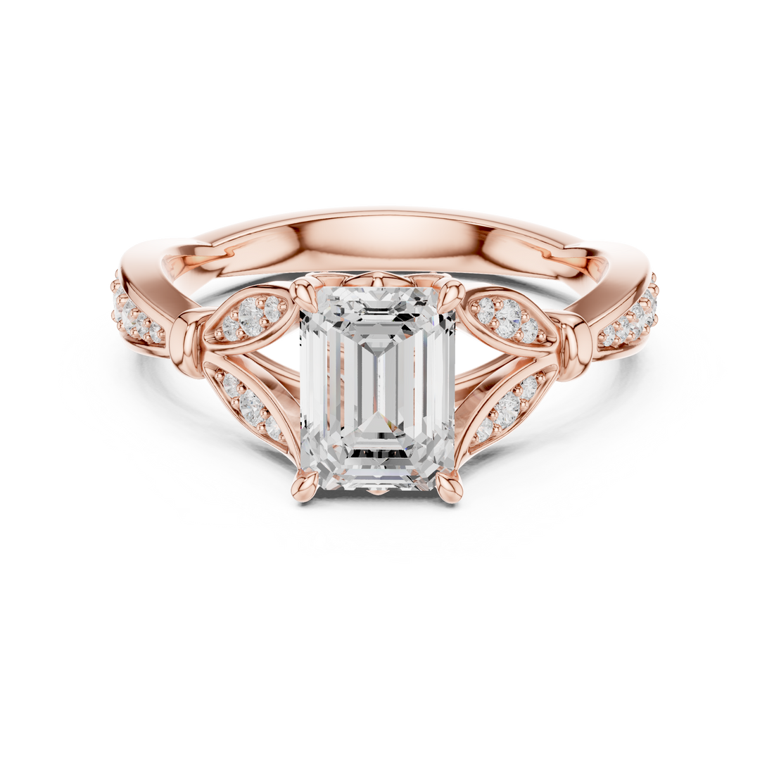 Floral toe ring with engraved detailing.