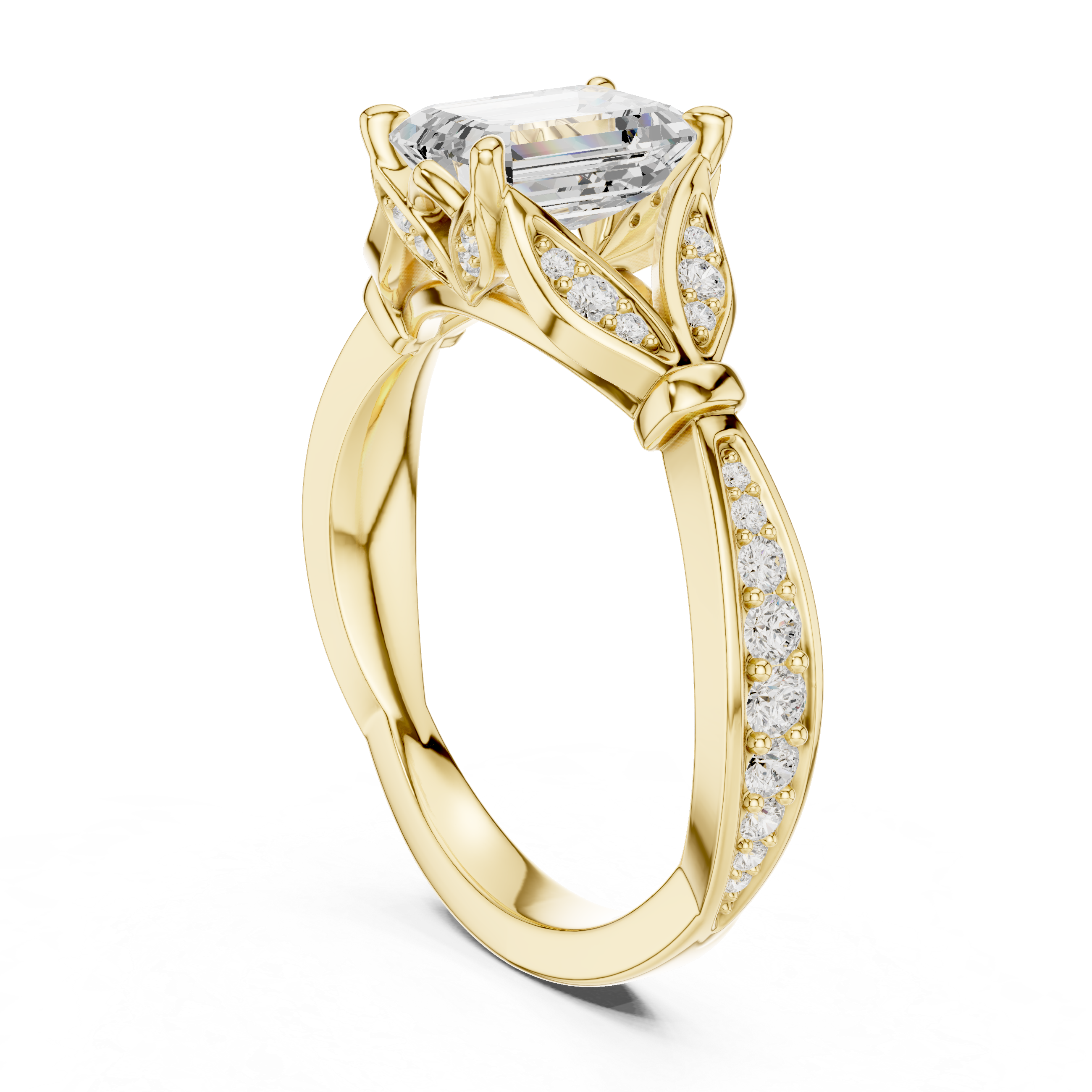 Men's bold diamond ring with square setting.