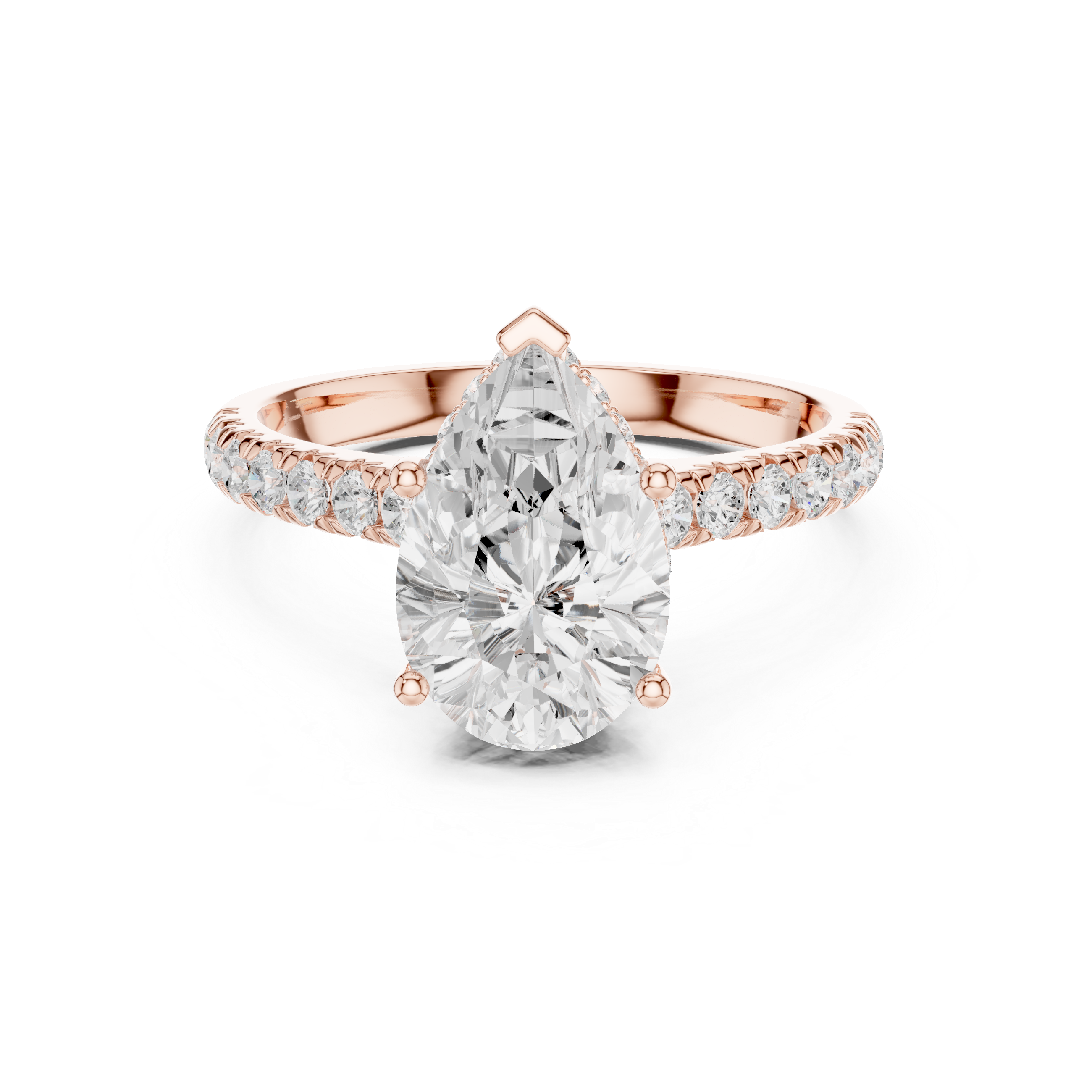 Pear Cut Diamond Side Stone Engagement Ring Classic Elegance