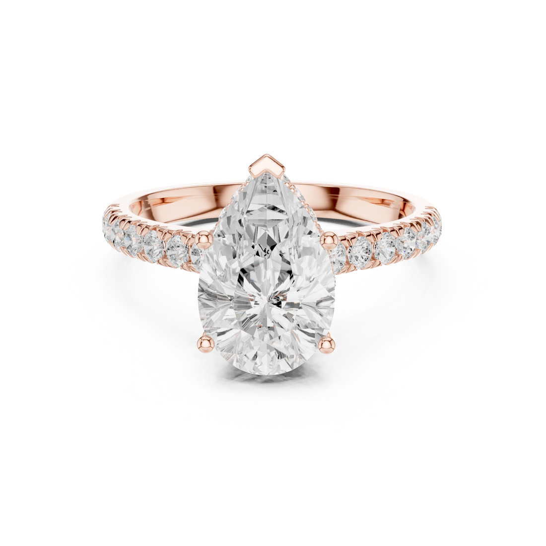 Pear Cut Diamond Side Stone Engagement Ring Classic Elegance