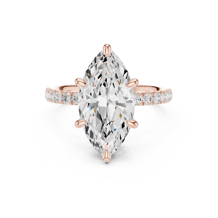 Marquise Cut Diamond Side Stone Engagement Ring Classic Elegance
