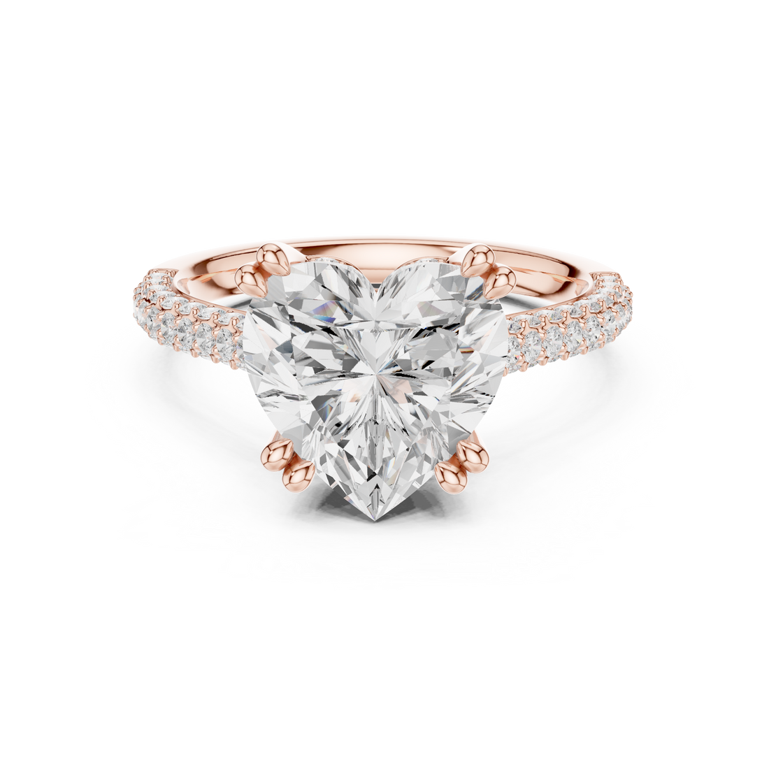 Heart Cut Diamond Side Stone Engagement Ring Romantic Elegance