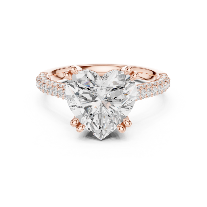 Heart Cut Diamond Side Stone Engagement Ring Romantic Elegance