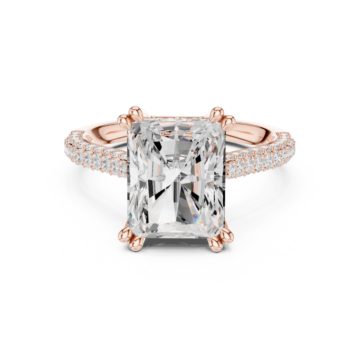 Radiant Cut Diamond Side Stone Engagement Ring Classic Elegance