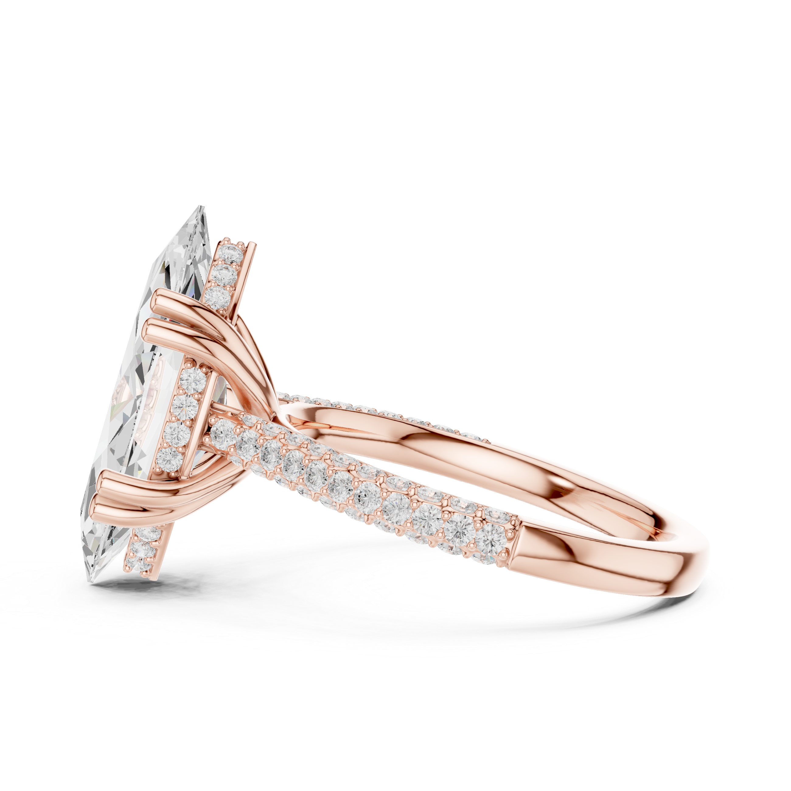 Engagement jewellery set with diamond accents.