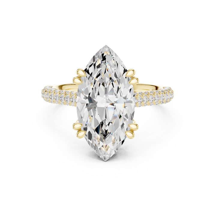 Stackable rings set with thin polished bands.