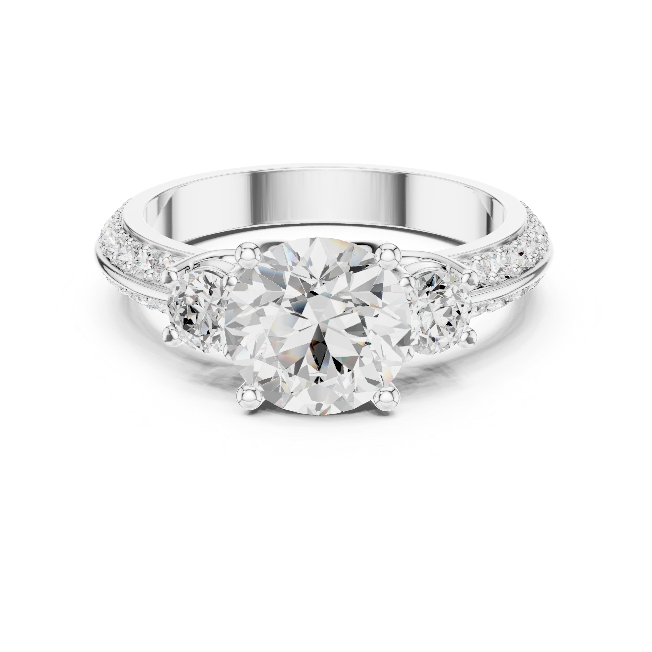 Small diamond earrings with classic shine.
