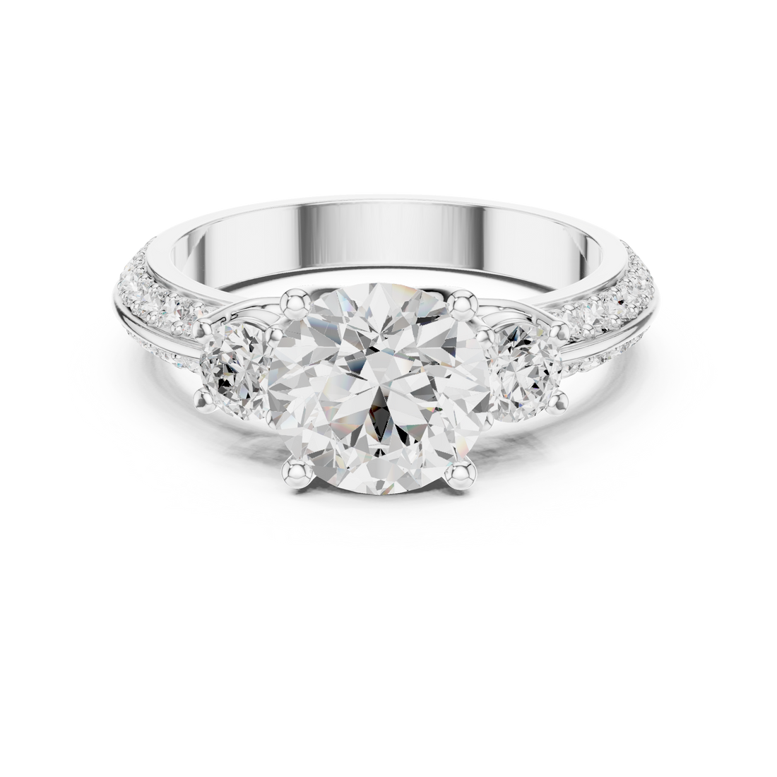 Small diamond earrings with classic shine.