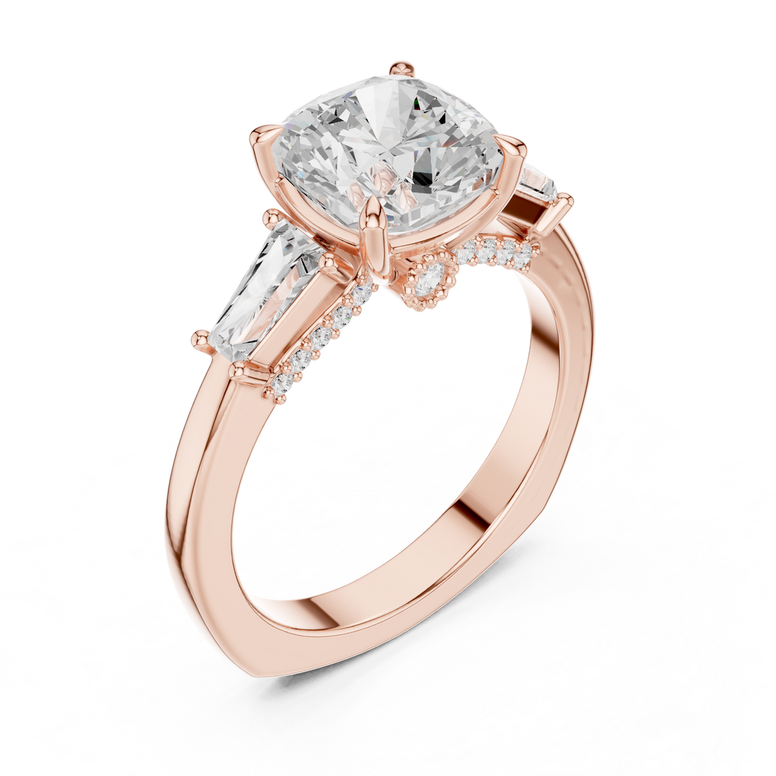 Minimalist thin gold band ring with tiny diamonds.
