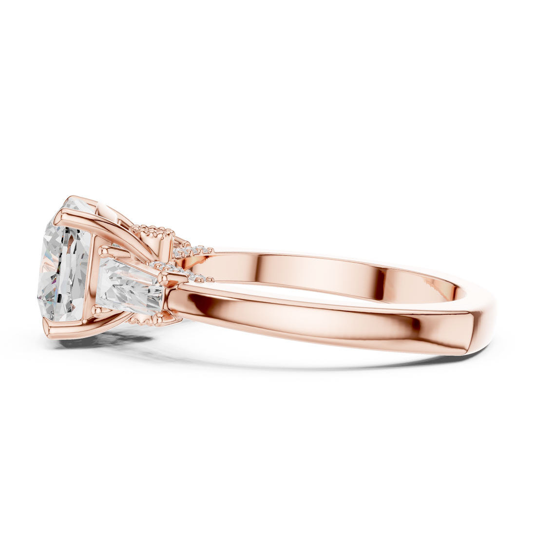 Vintage-style milgrain diamond engagement ring.