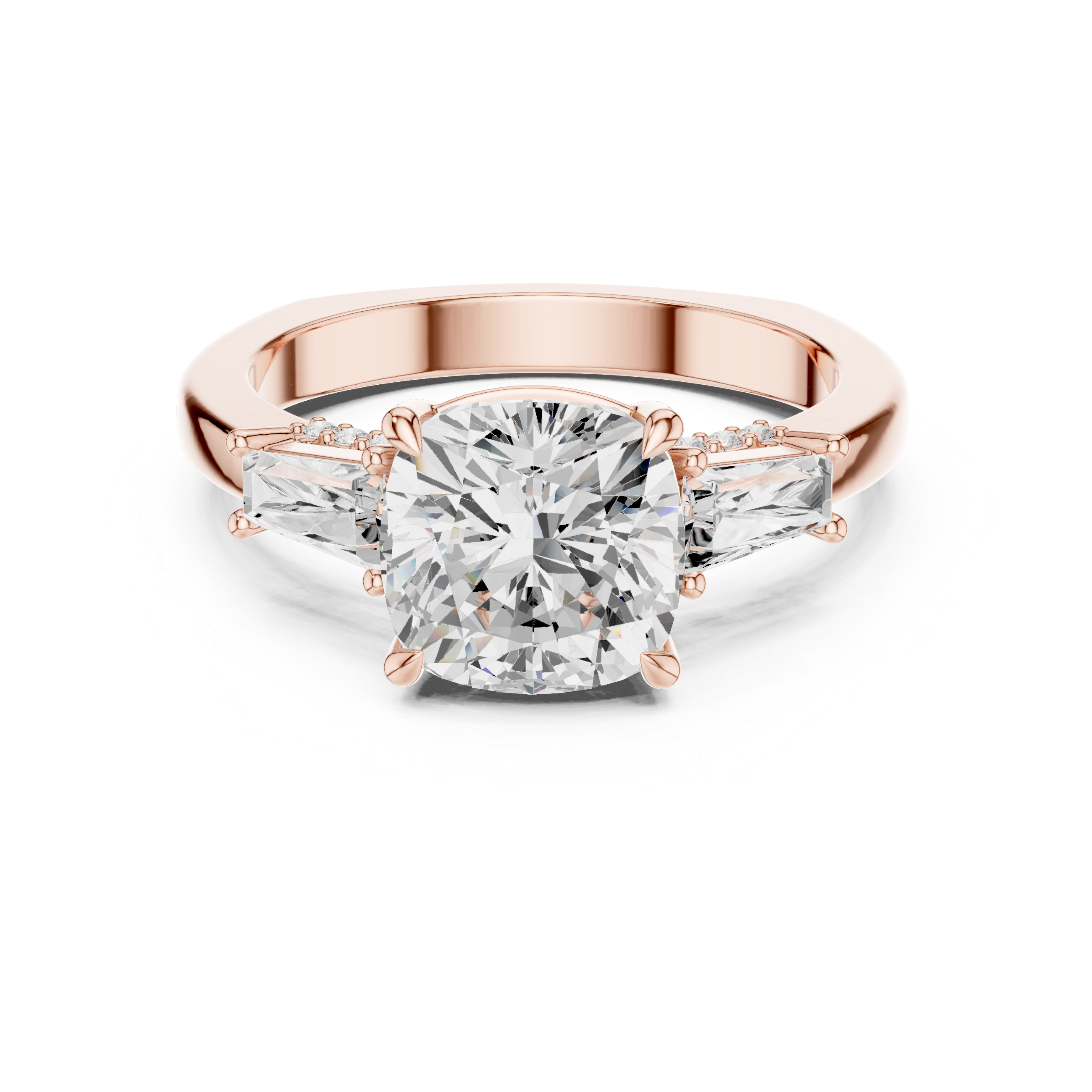 Elegant round diamond solitaire engagement ring in polished gold.