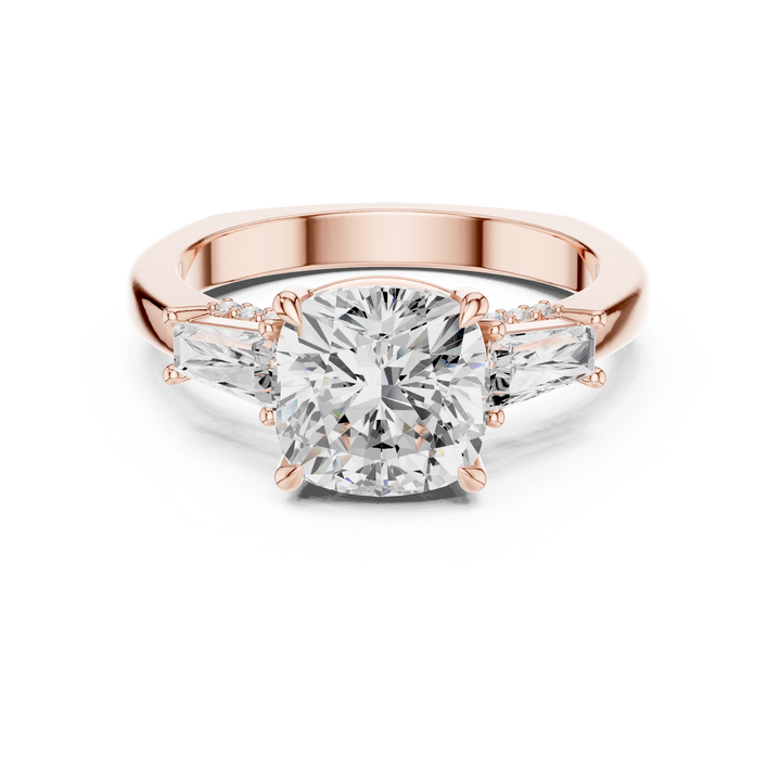 Elegant round diamond solitaire engagement ring in polished gold.