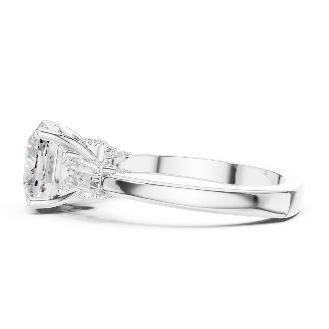 Twisted band diamond ring with modern design.