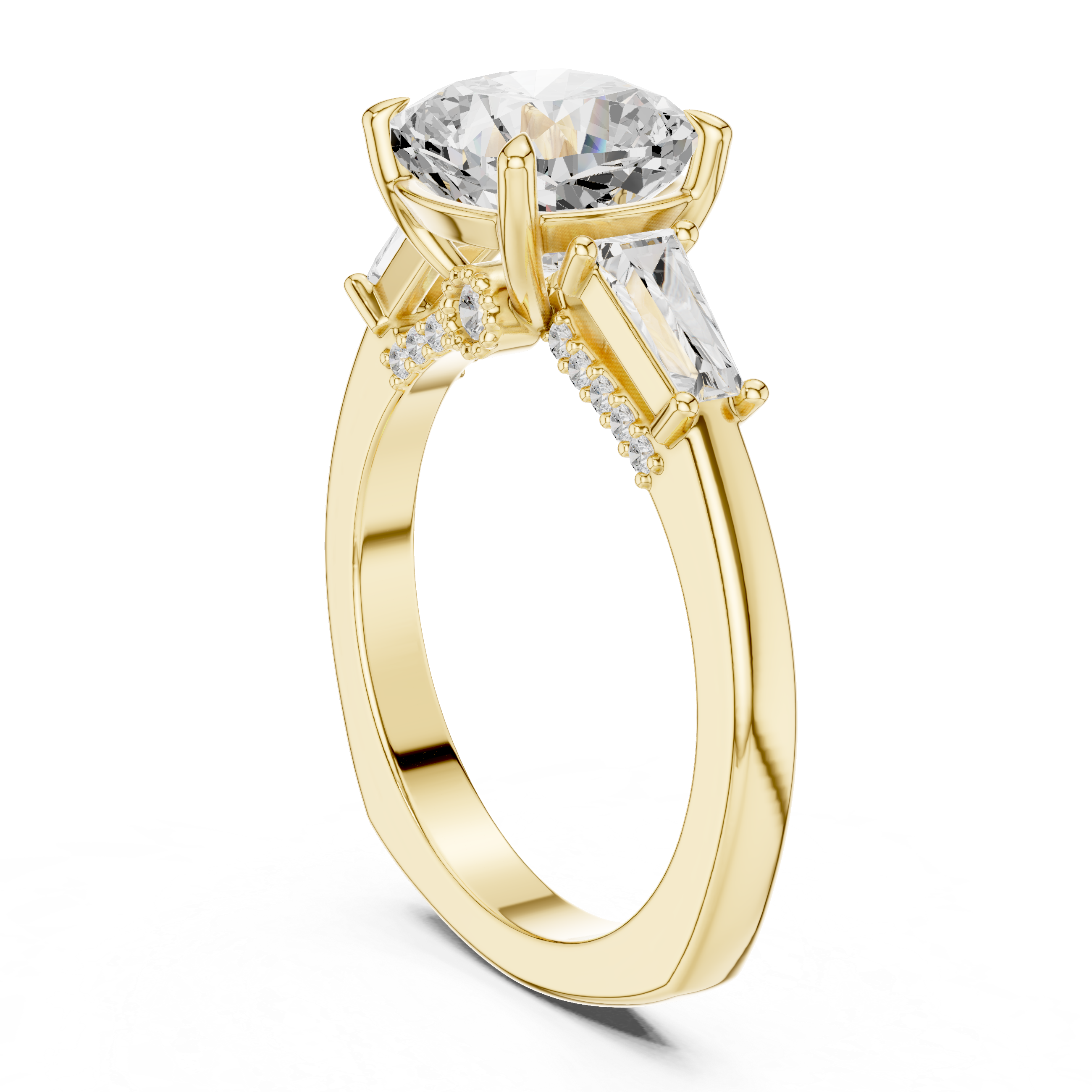 Eternity diamond ring with continuous sparkle.