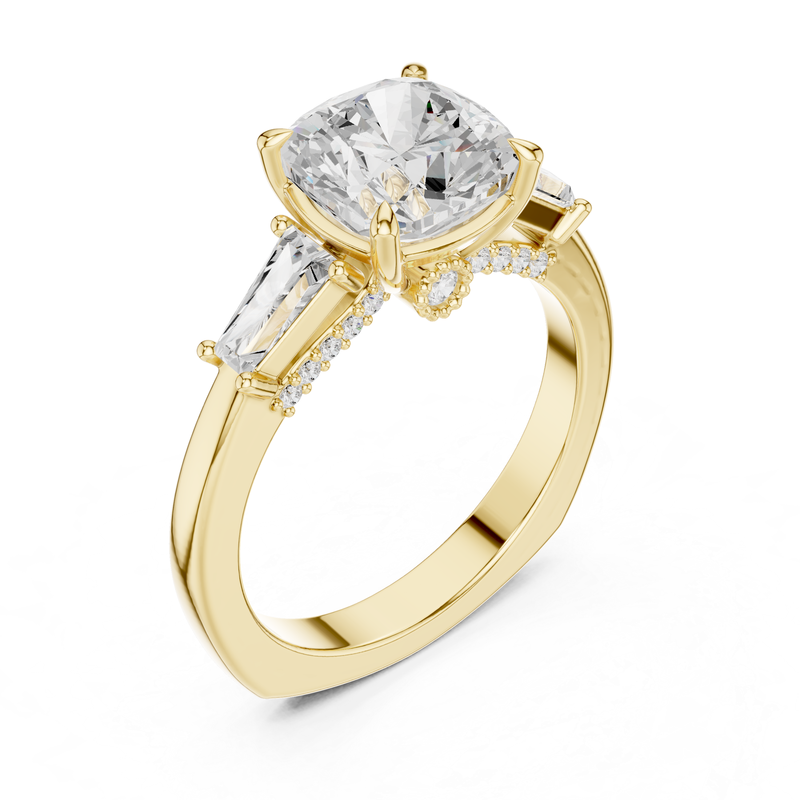 Floral-inspired diamond ring with delicate petals.