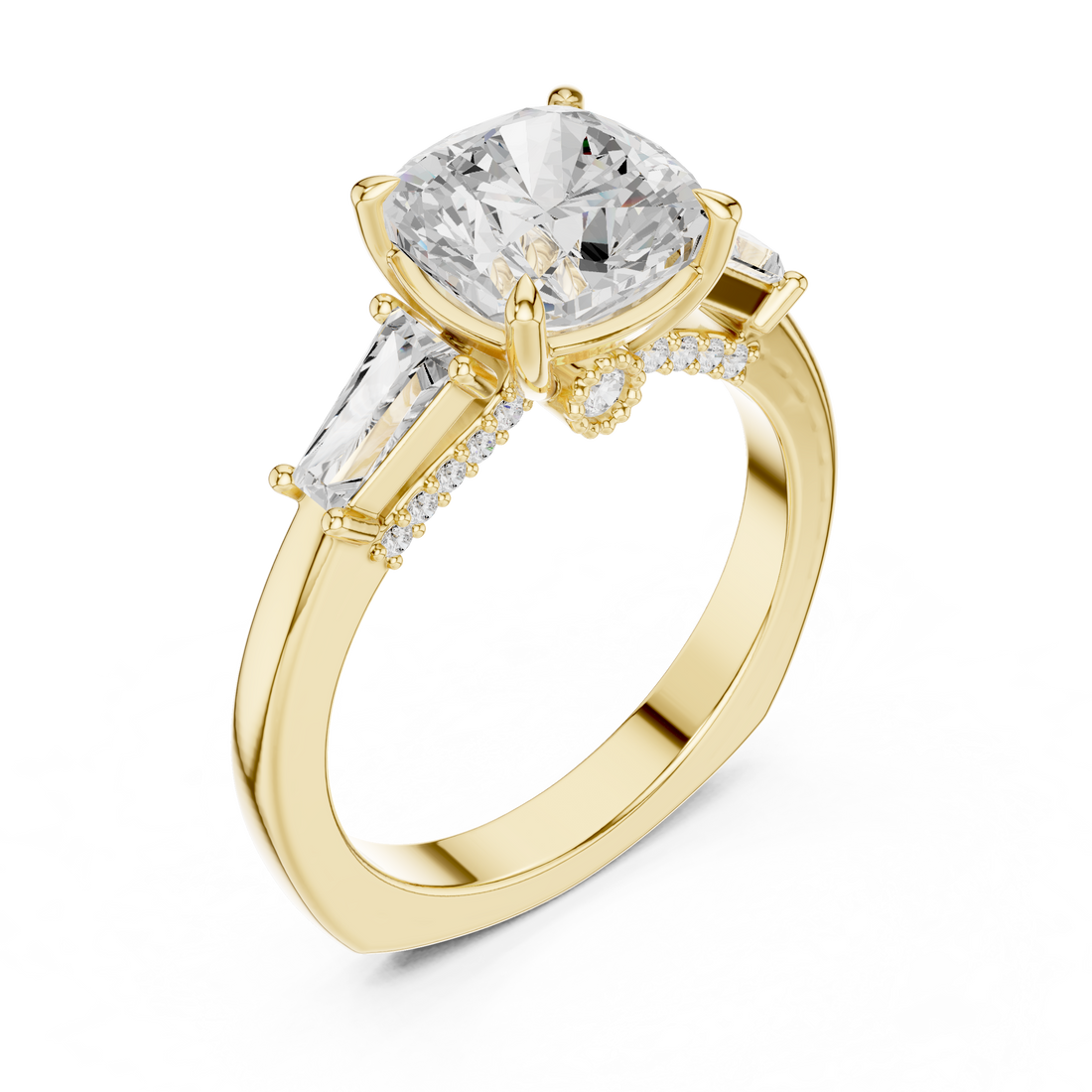 Floral-inspired diamond ring with delicate petals.