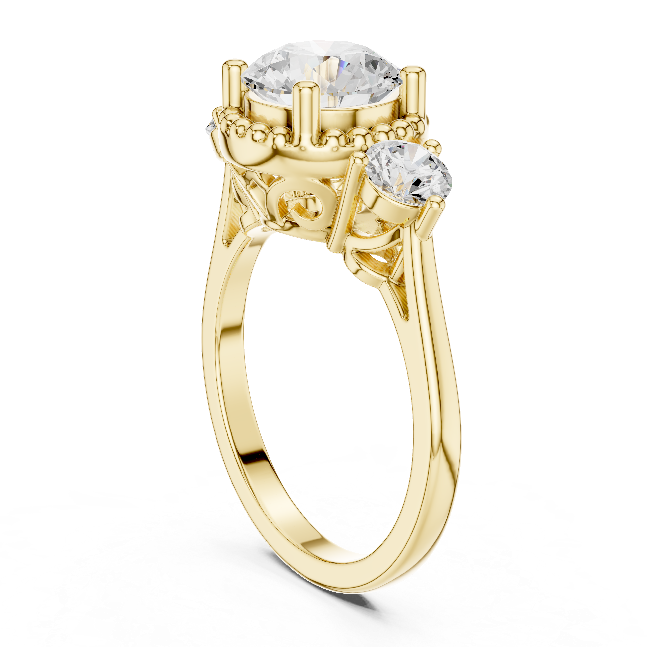 Diamond brooch with intricate pattern.