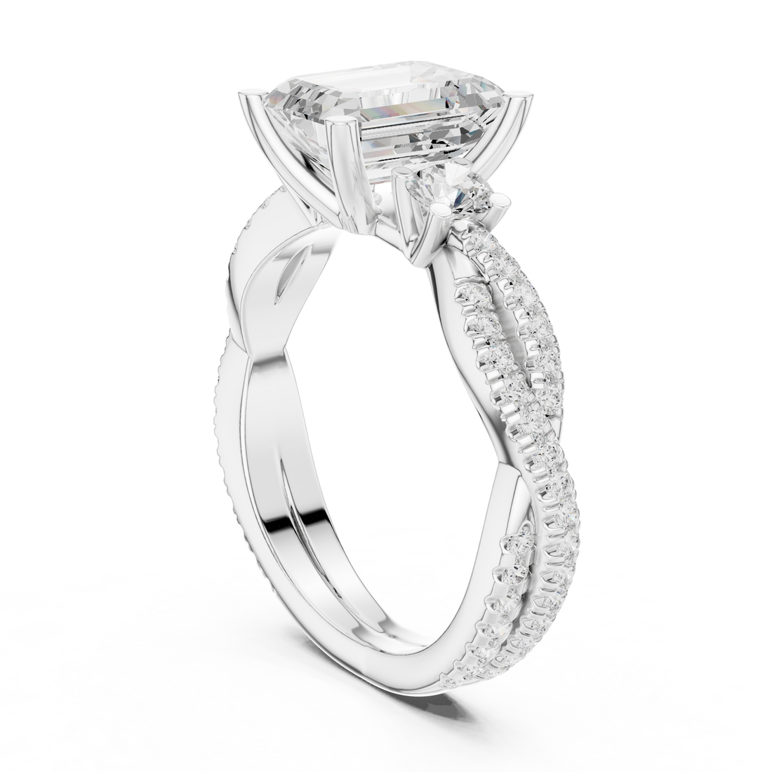 Eternity band with diamond circle.