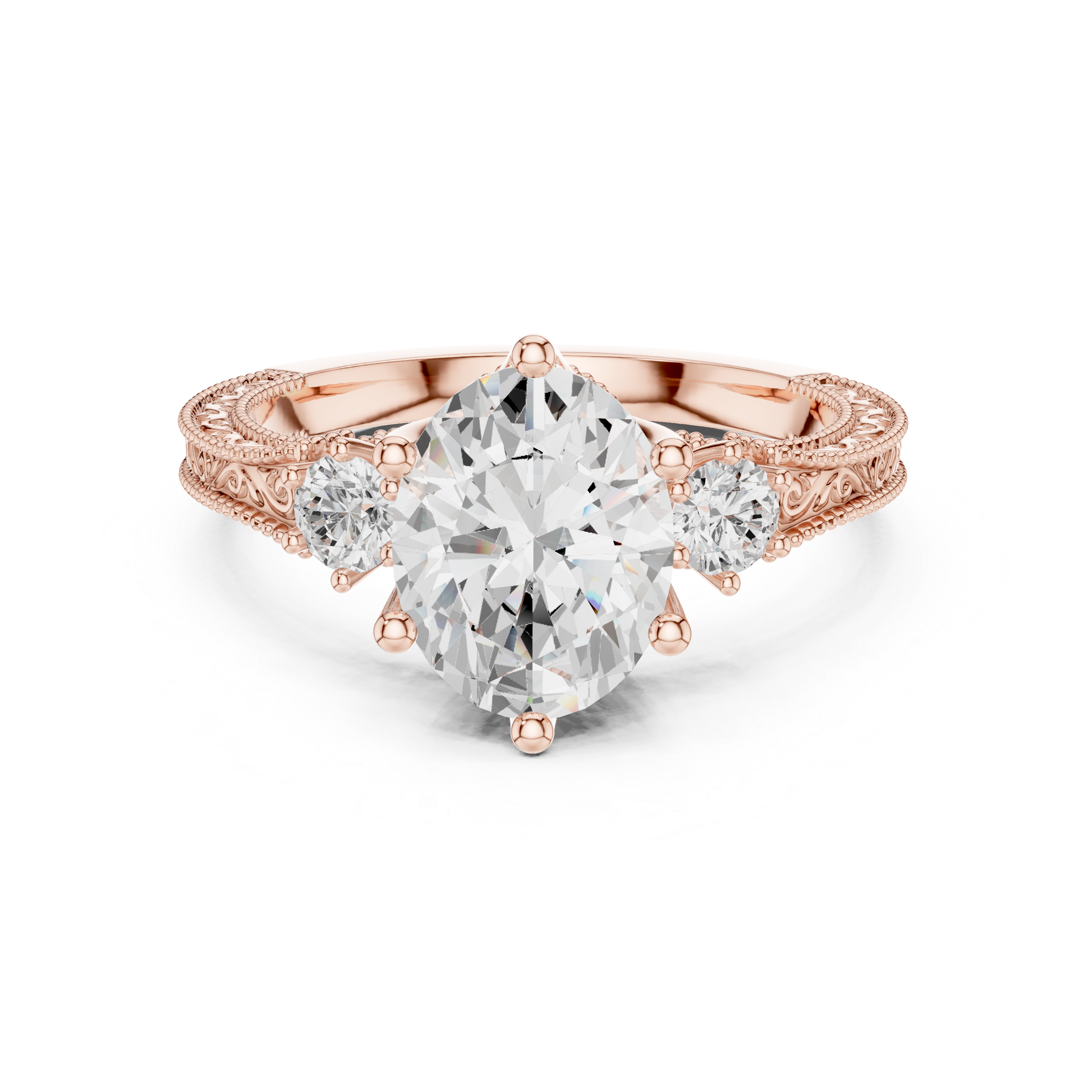 Classic diamond stud earrings.