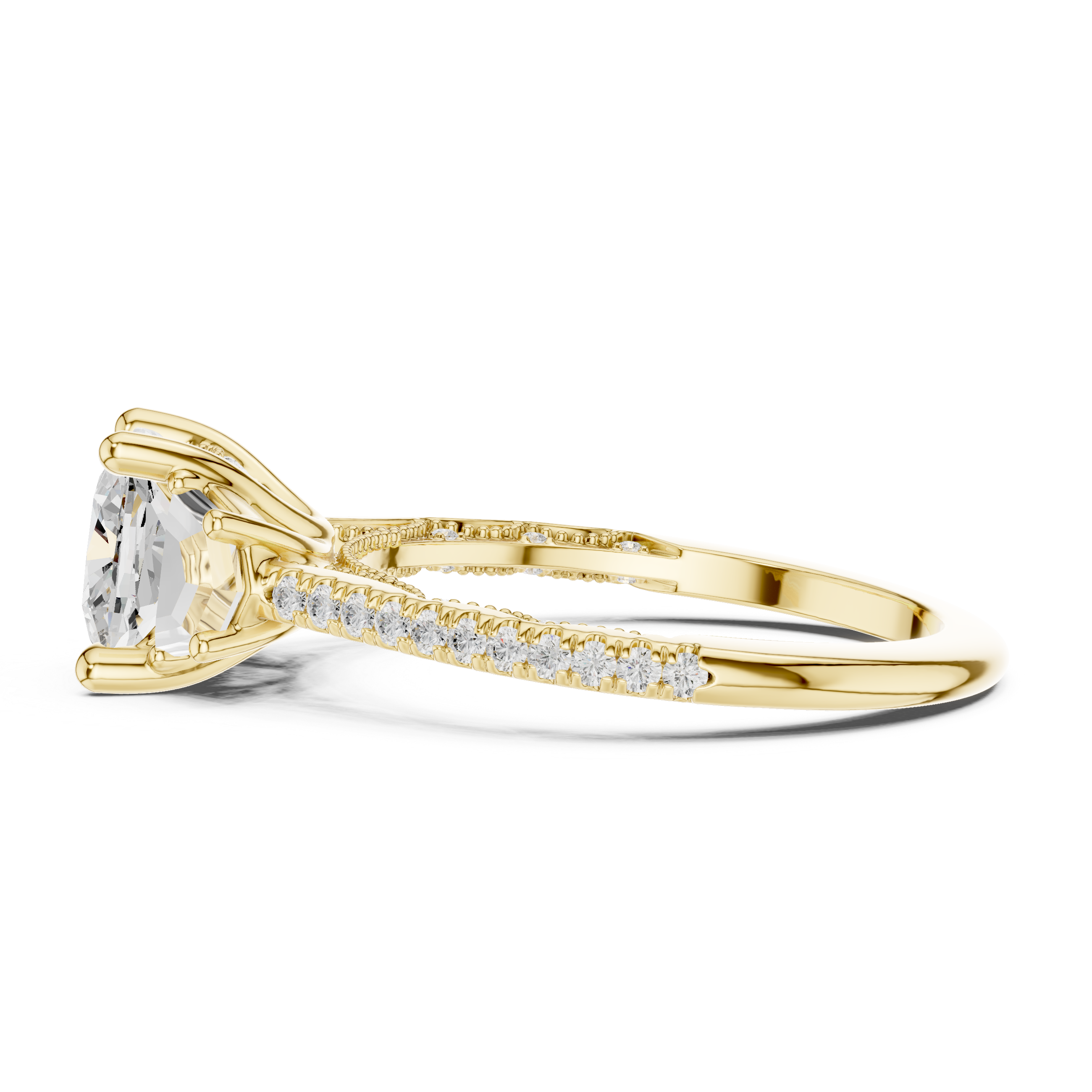 Gold anklet with textured chain.