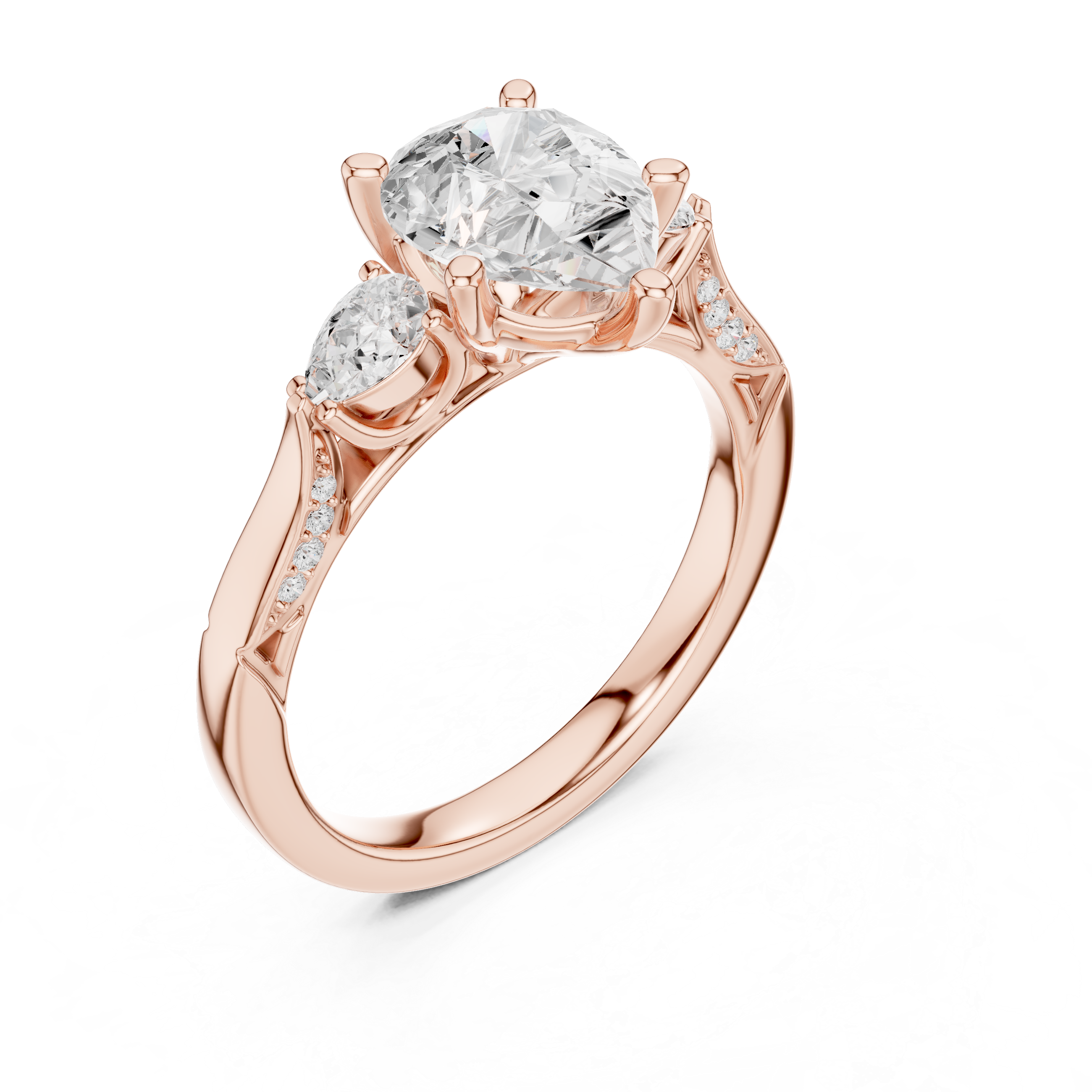 Premium  contemporary three stone design