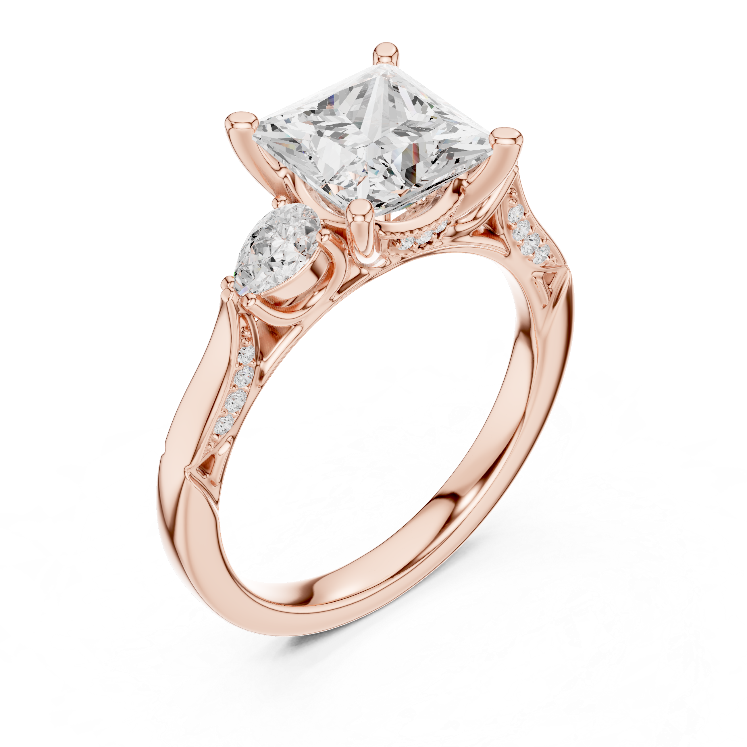 Premium  contemporary three stone design