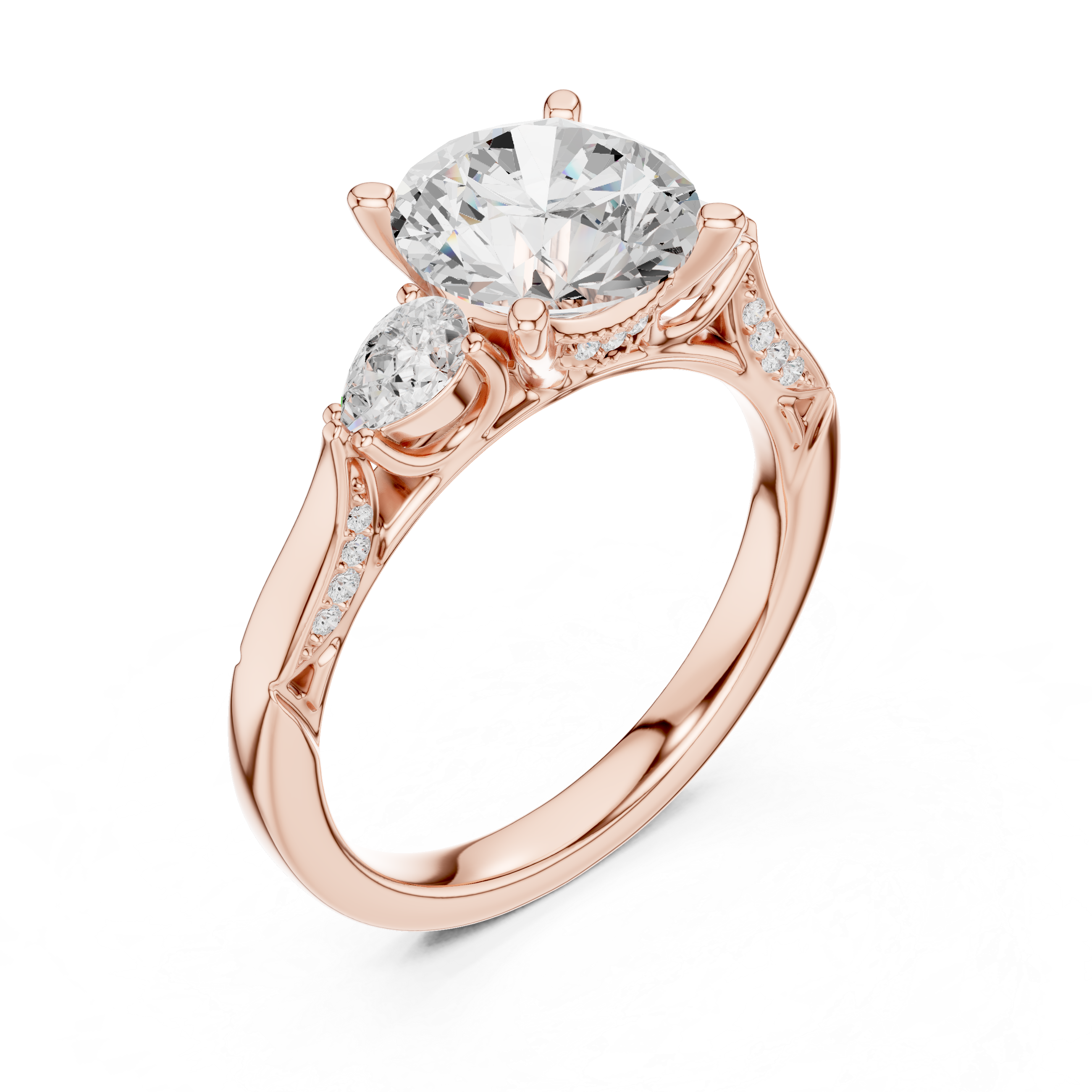 Premium  contemporary three stone design