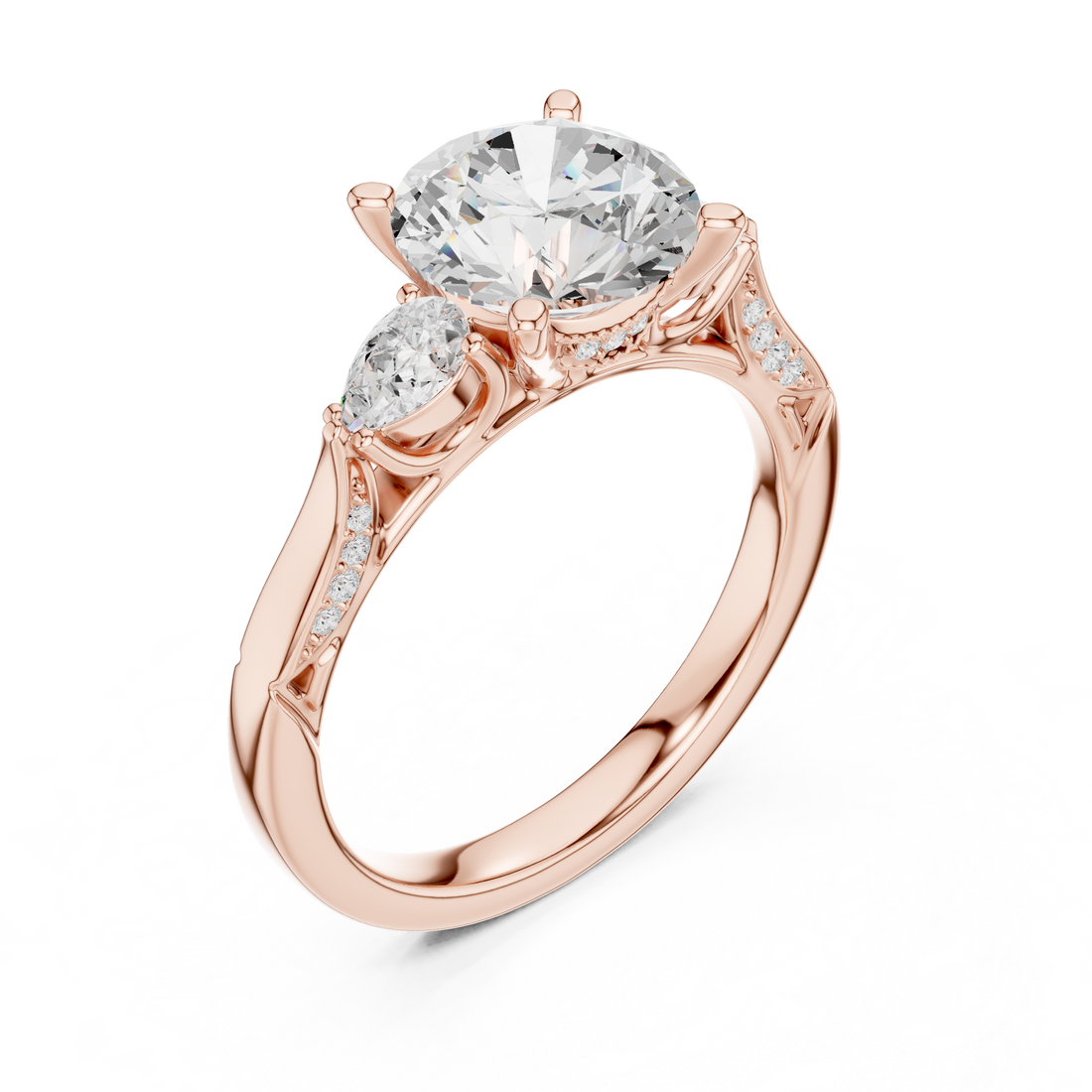 Premium  contemporary three stone design