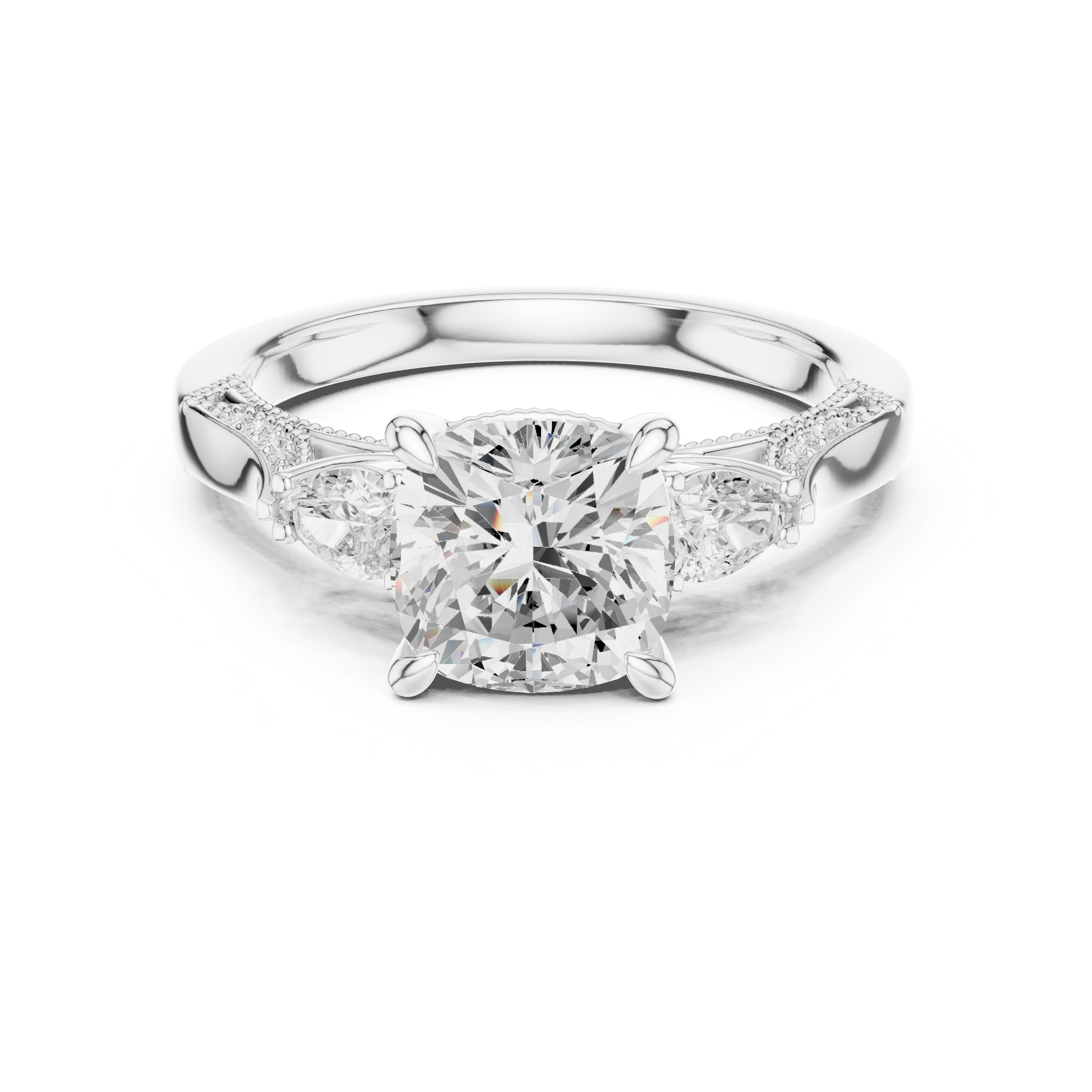 Elegant round diamond solitaire engagement ring in polished gold.