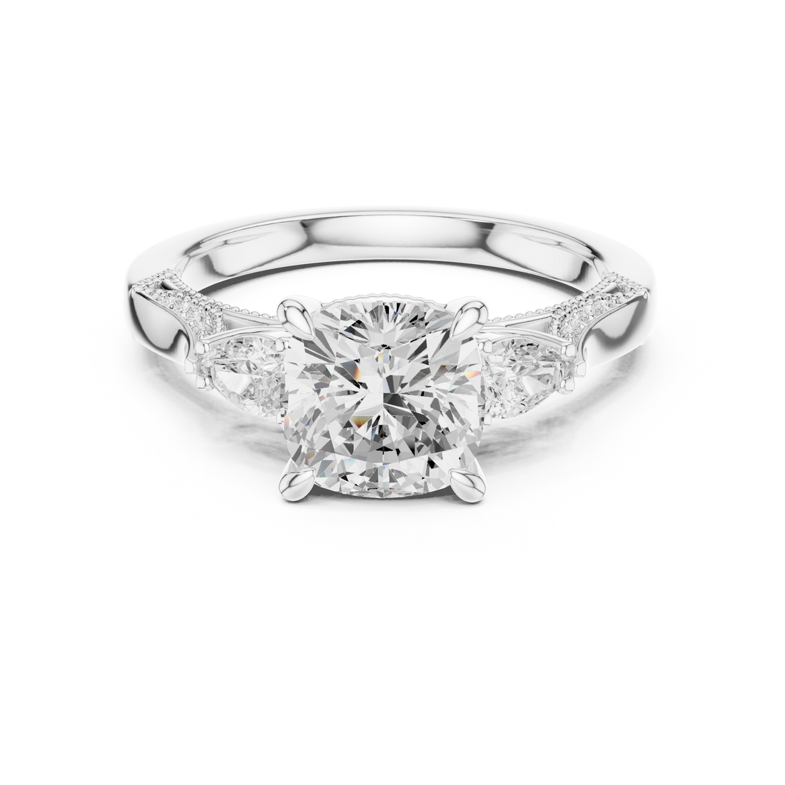 Elegant round diamond solitaire engagement ring in polished gold.