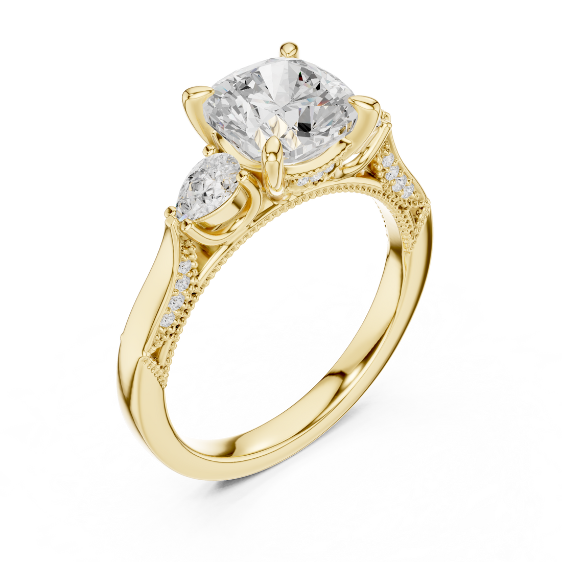 Minimalist thin gold band ring with tiny diamonds.