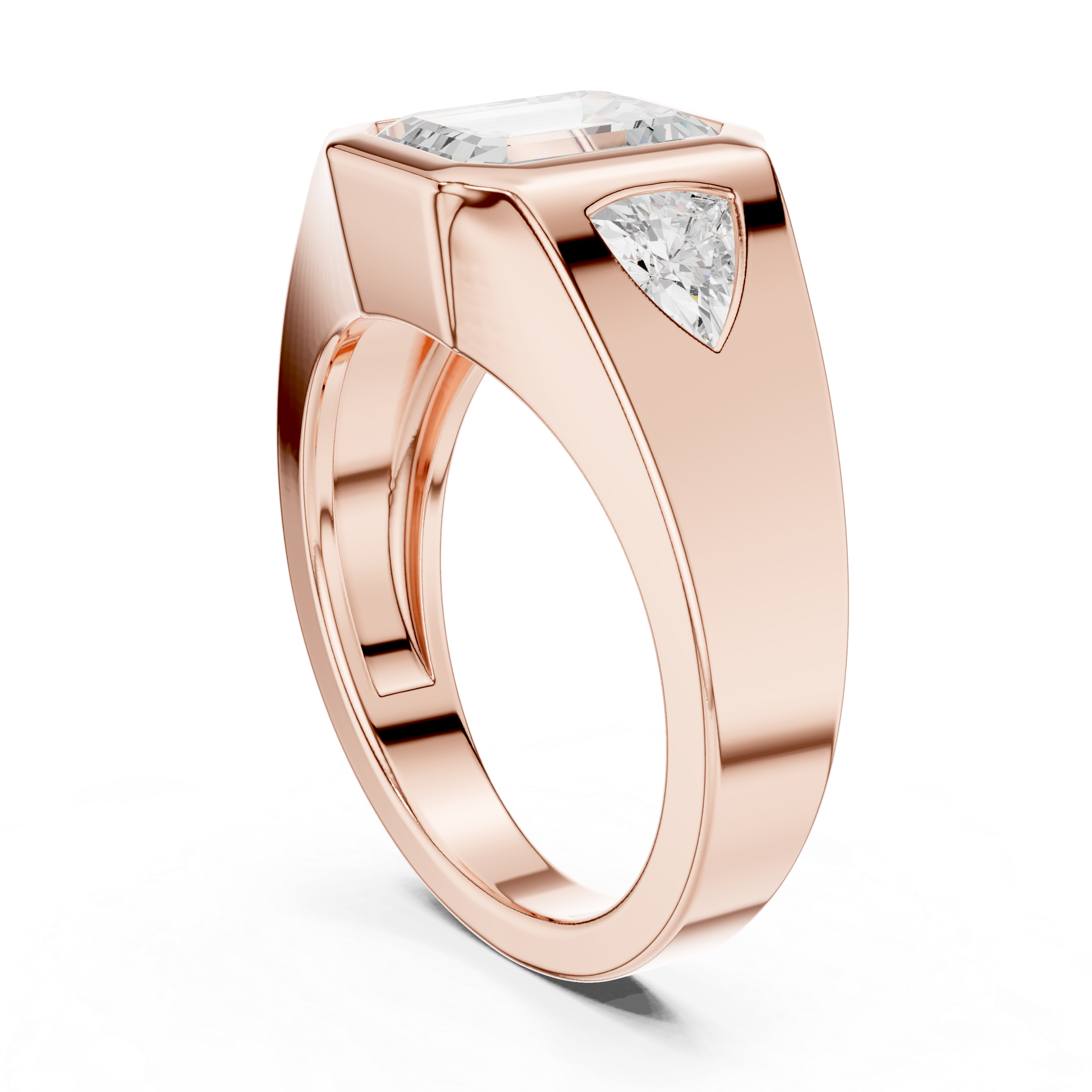 Twisted band diamond ring with modern design.