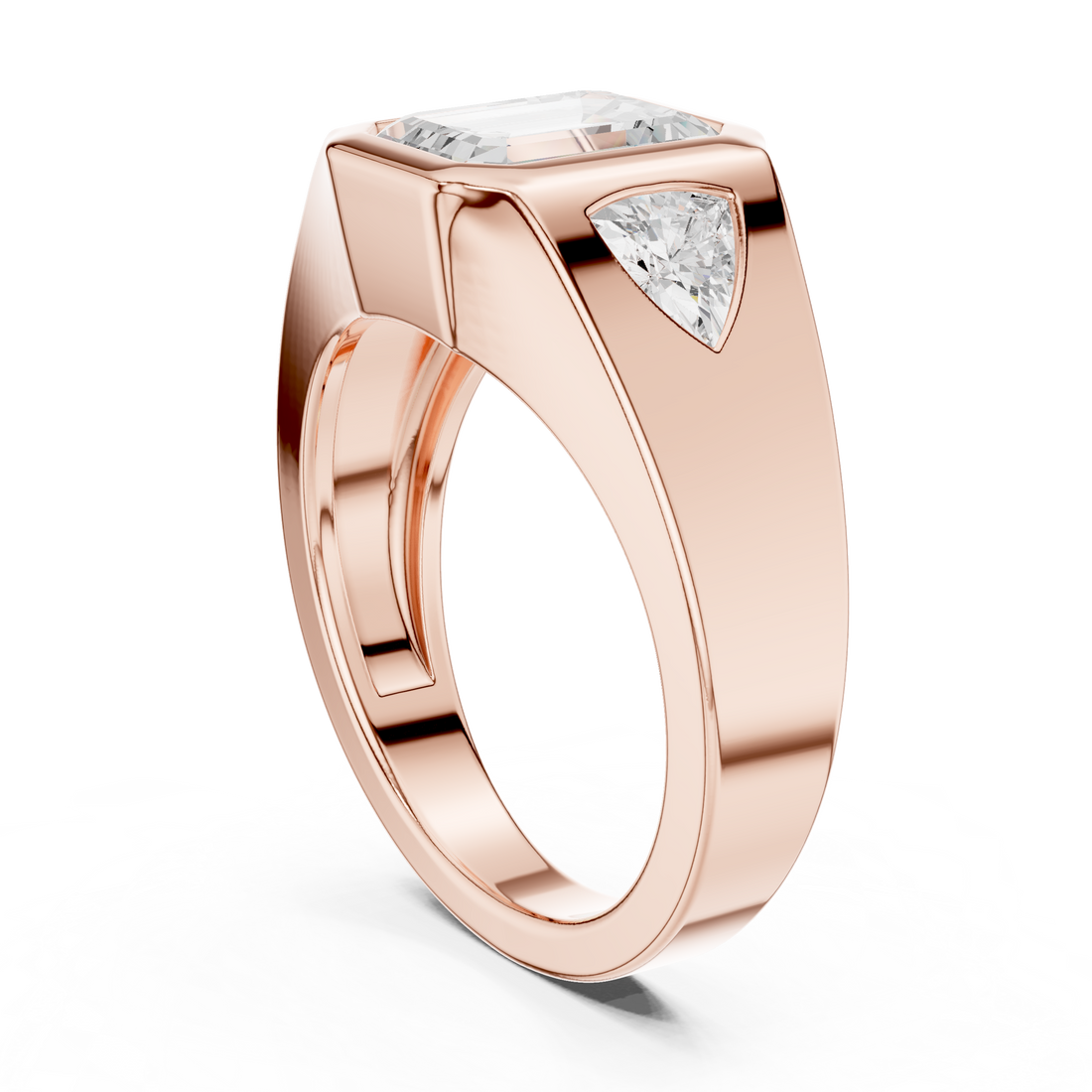 Twisted band diamond ring with modern design.