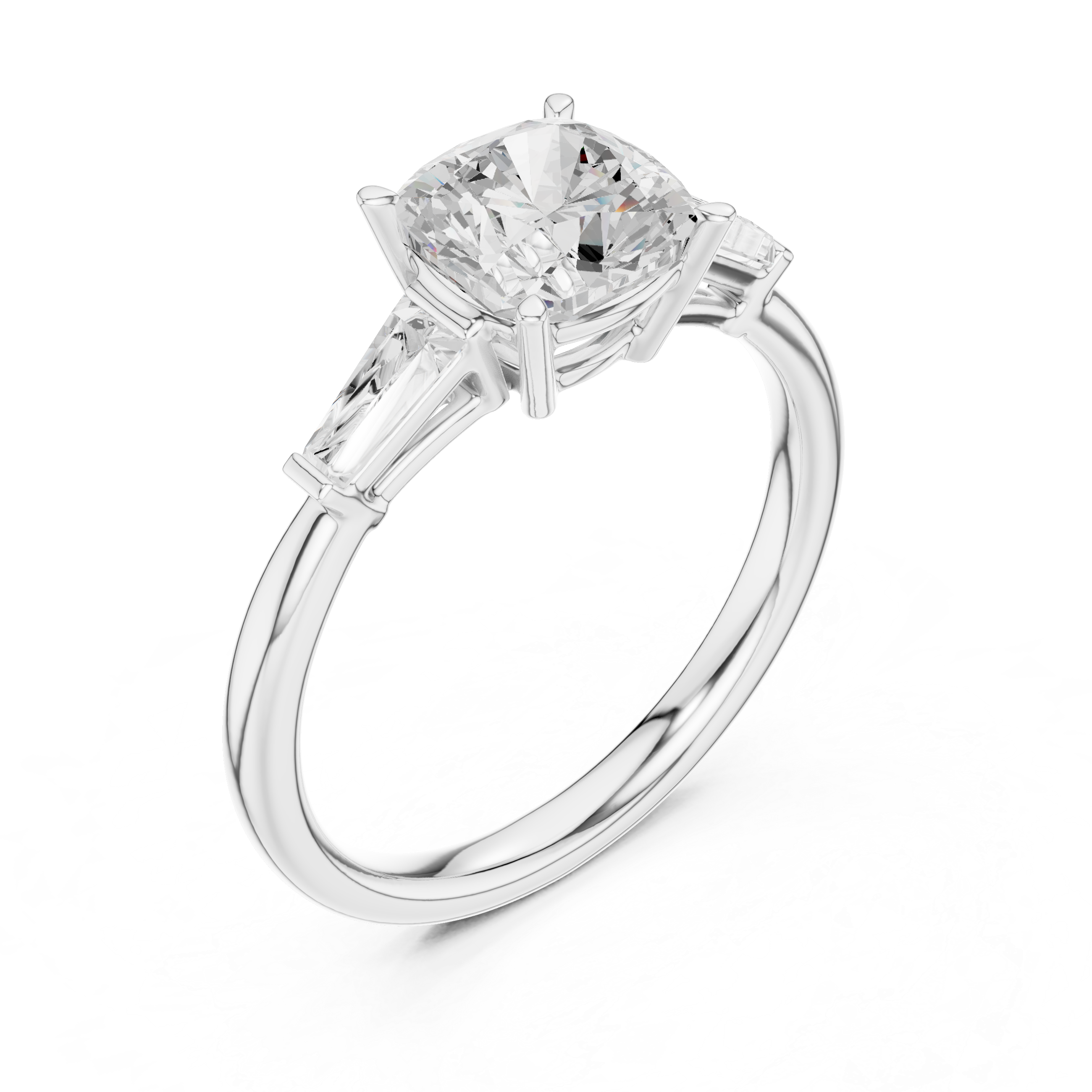 Three stone  with accent diamonds
